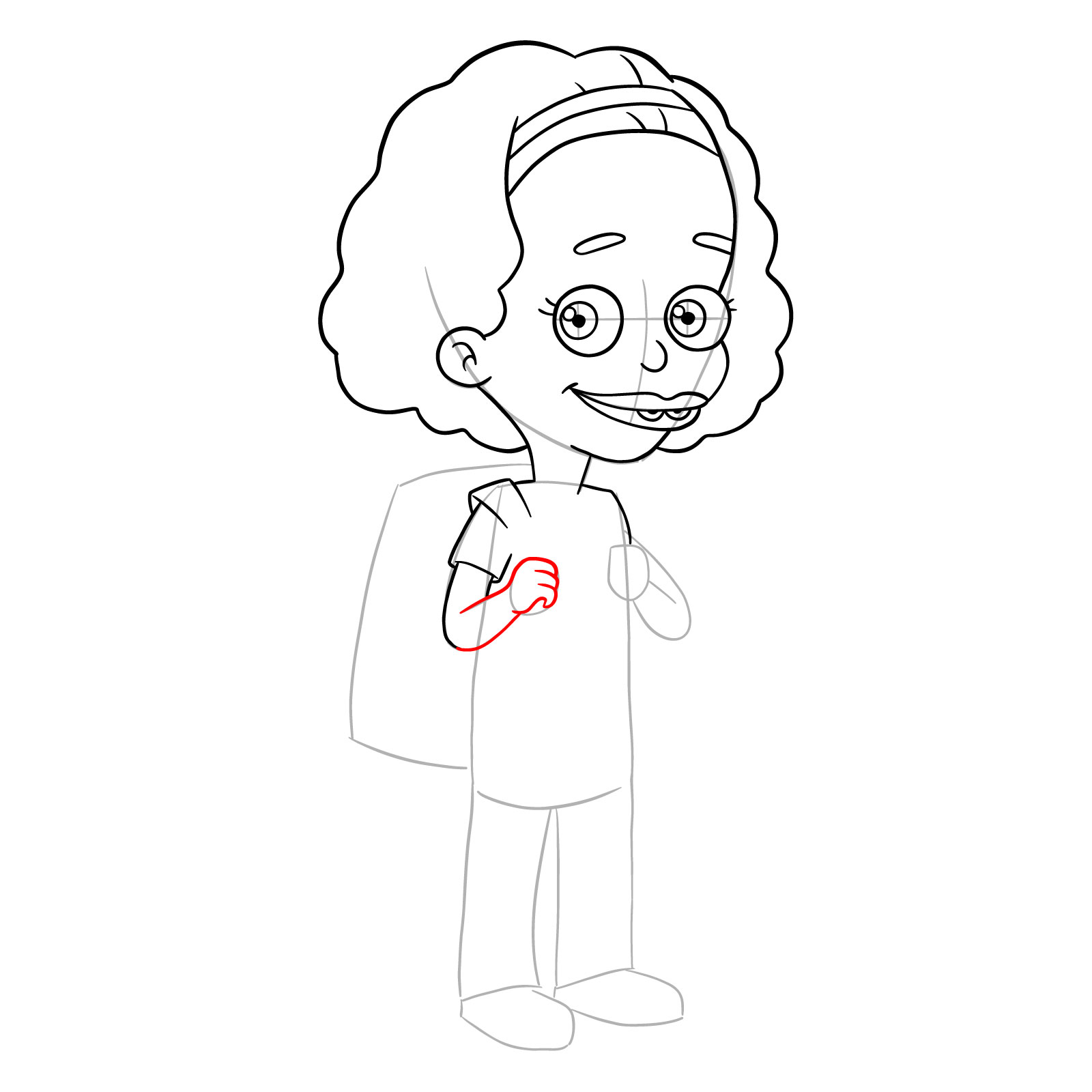 How to draw Missy from Big Mouth - step 15