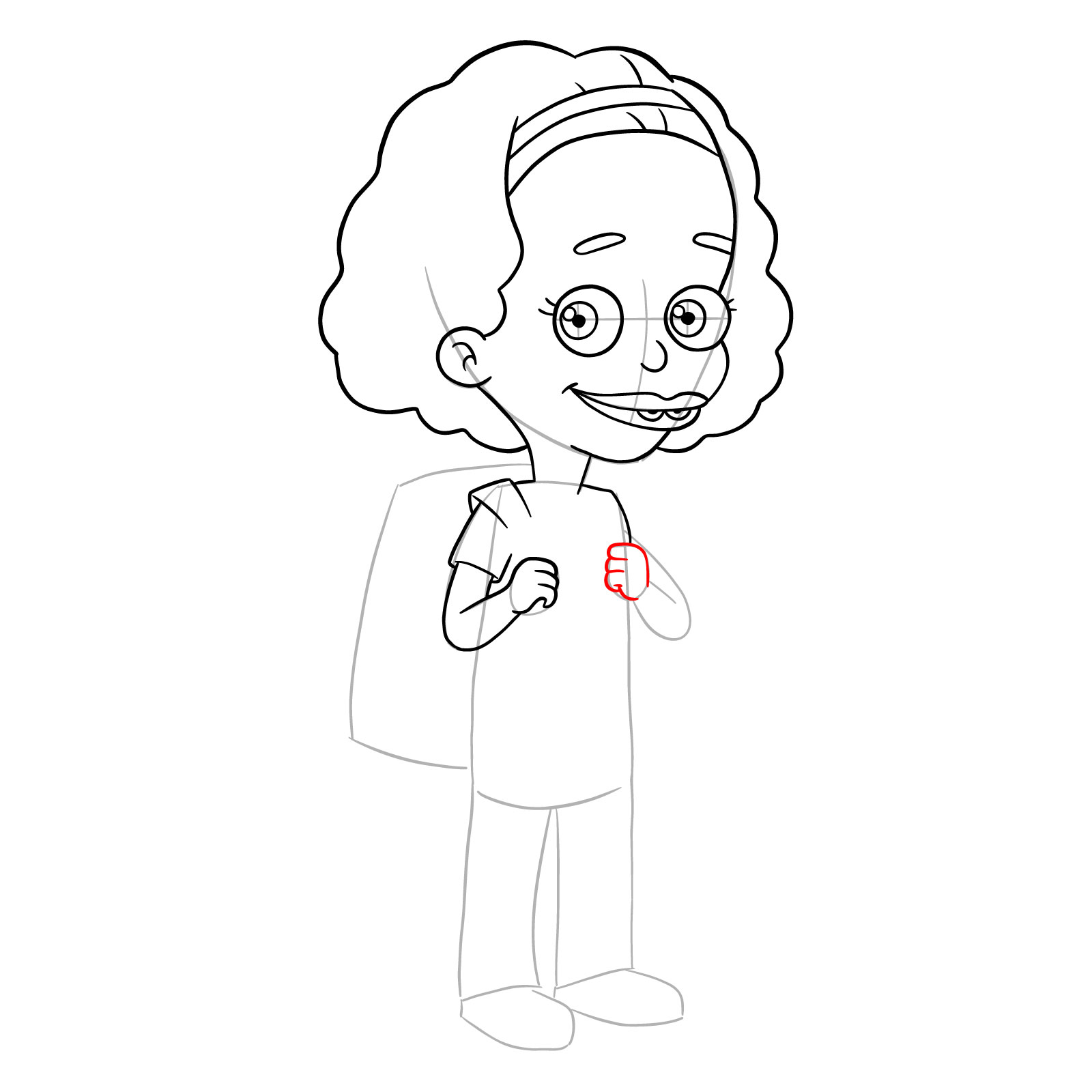How to draw Missy from Big Mouth - step 16