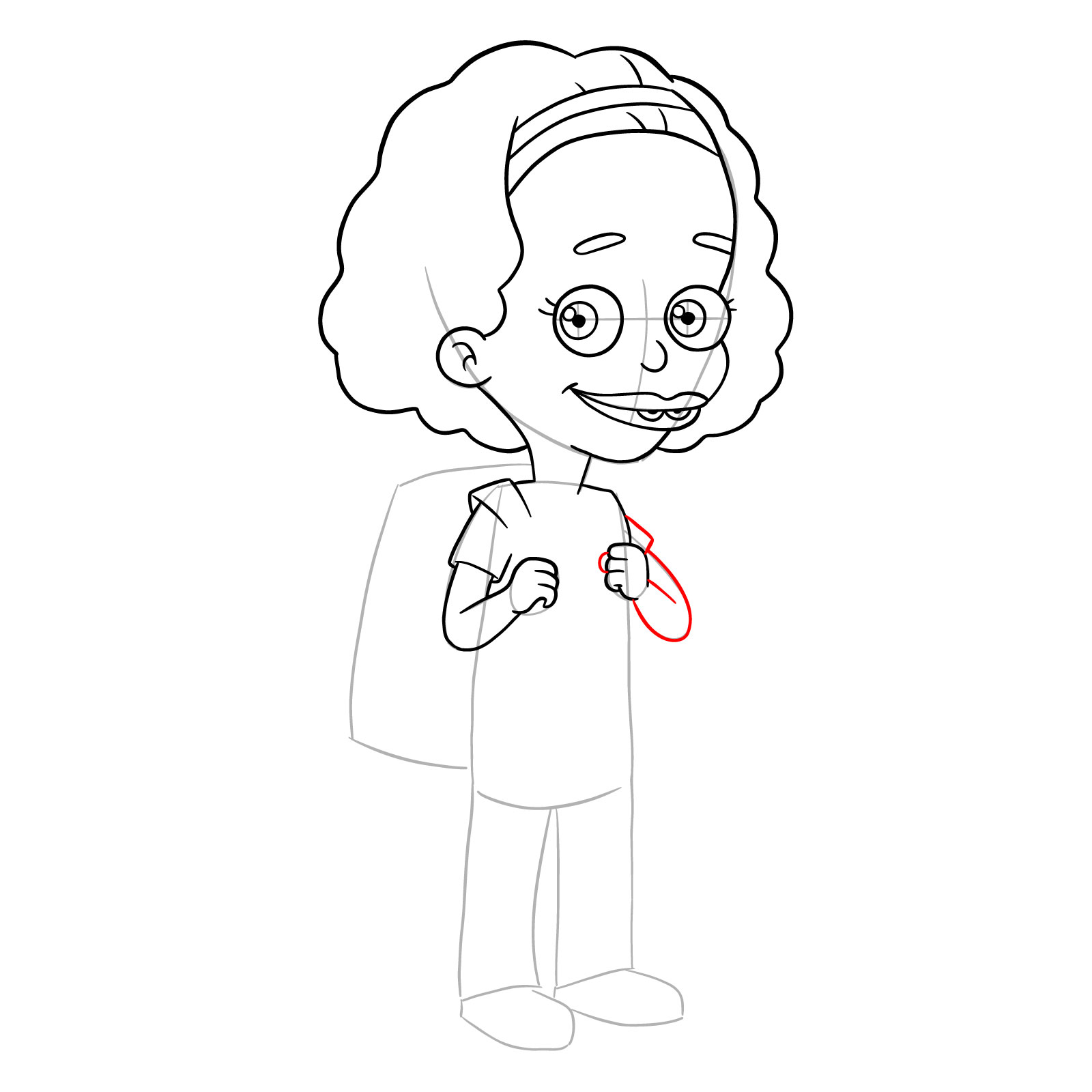 How to draw Missy from Big Mouth - step 17