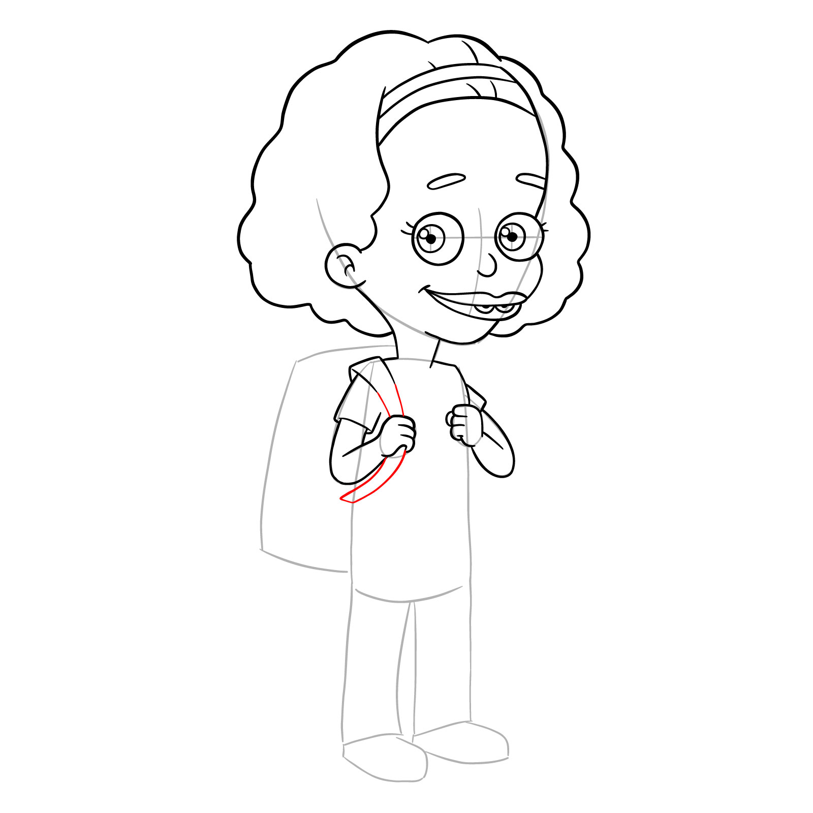 How to draw Missy from Big Mouth - step 18