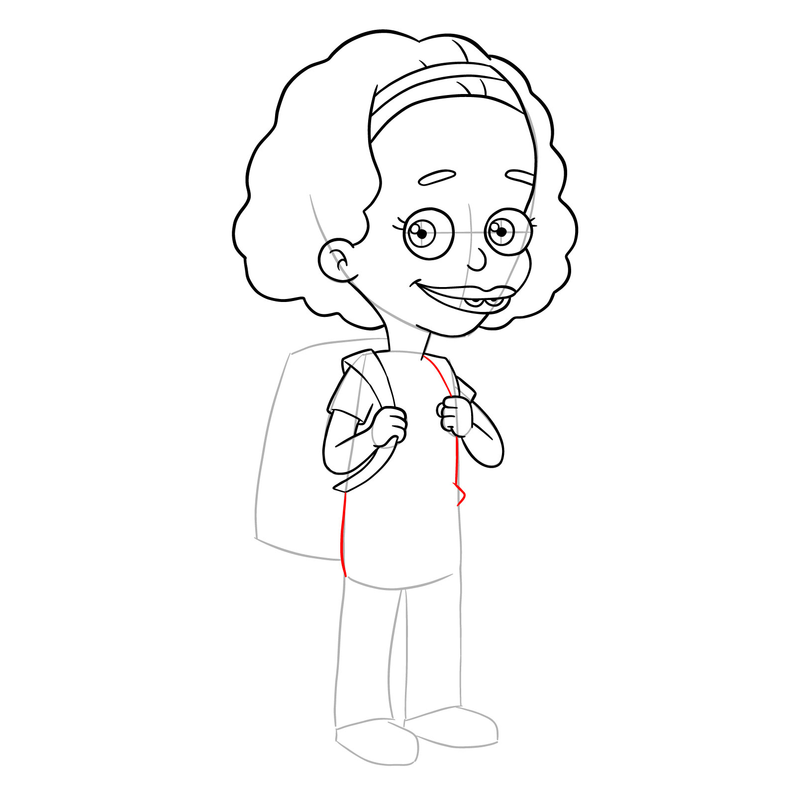 How to draw Missy from Big Mouth - step 19