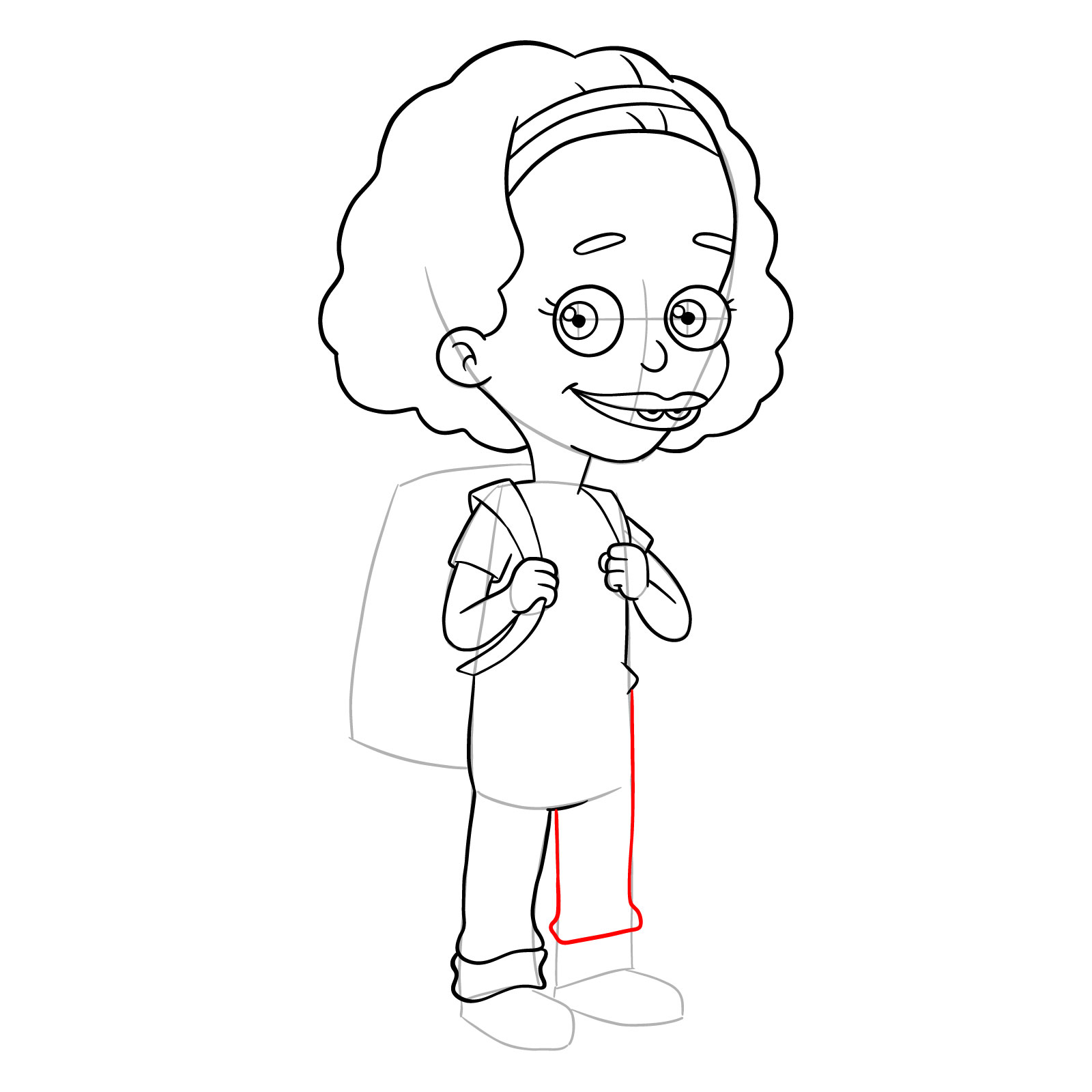 How to draw Missy from Big Mouth - step 21