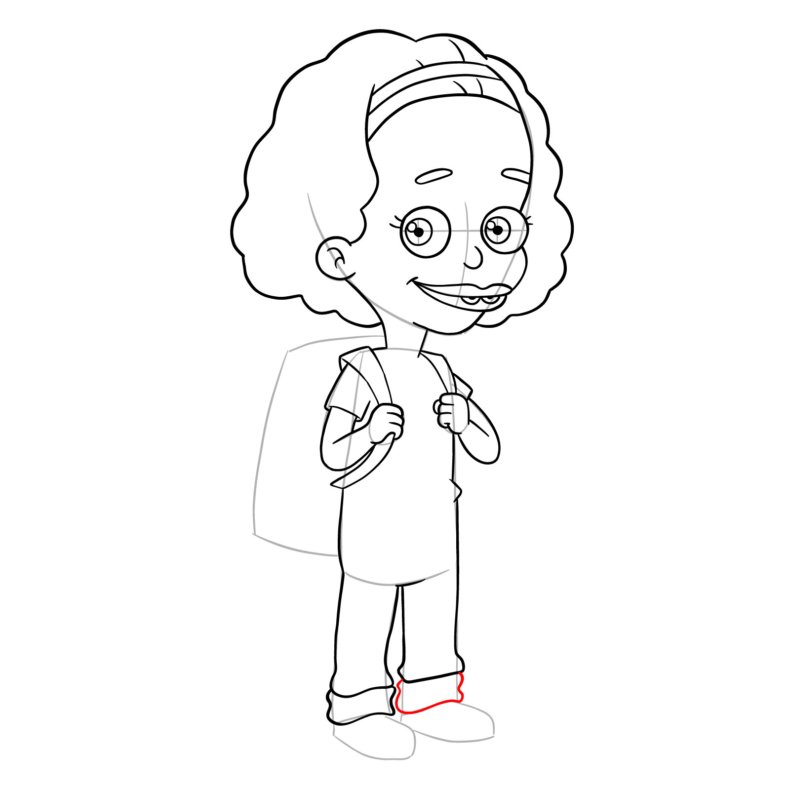 How to draw Missy from Big Mouth - step 22