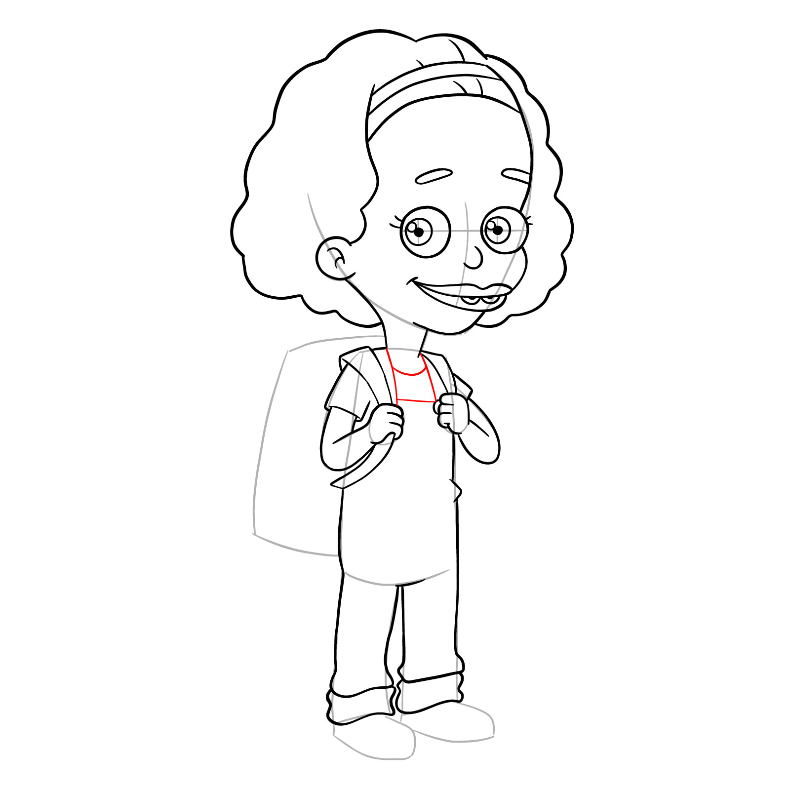How to draw Missy from Big Mouth - step 23