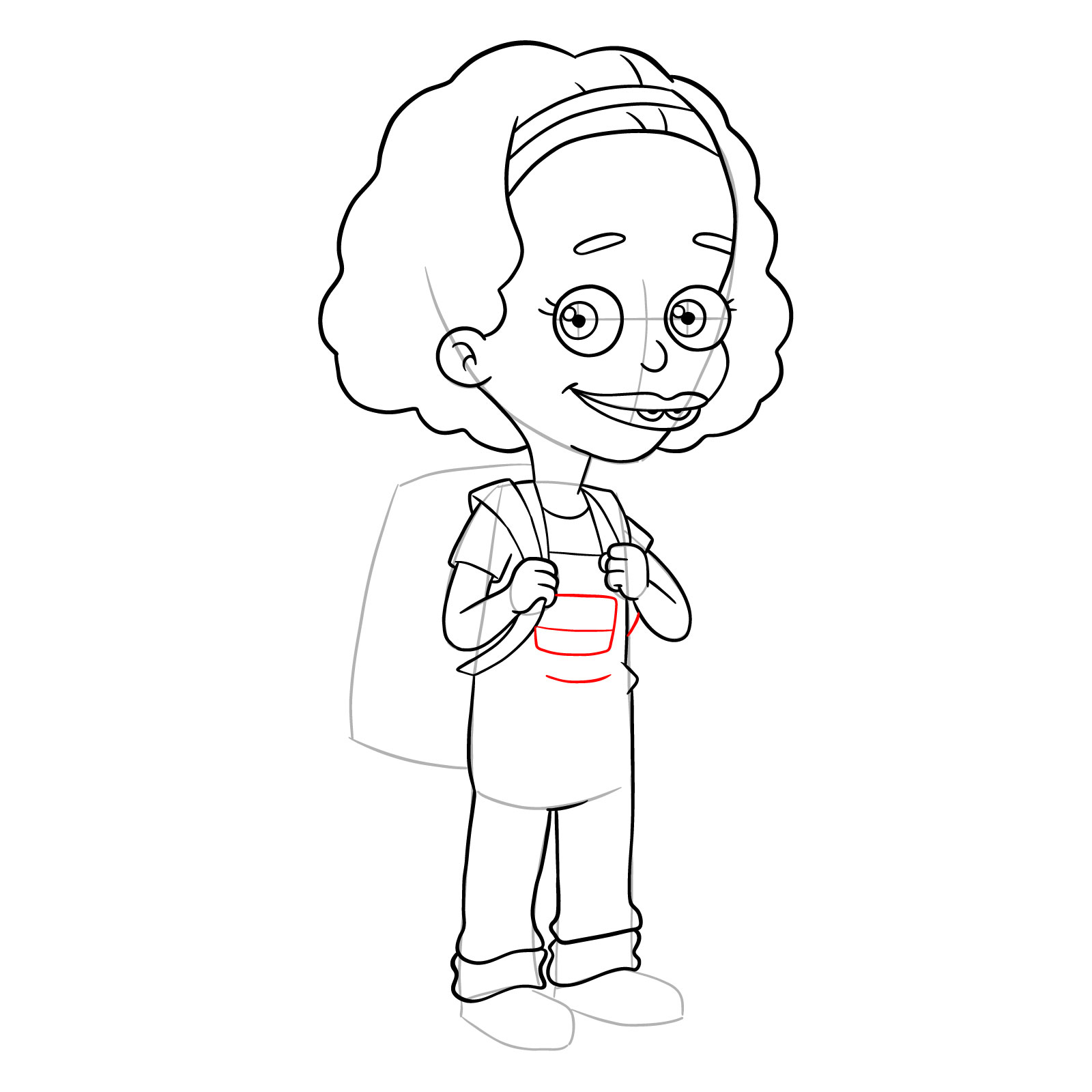 How to draw Missy from Big Mouth - step 24