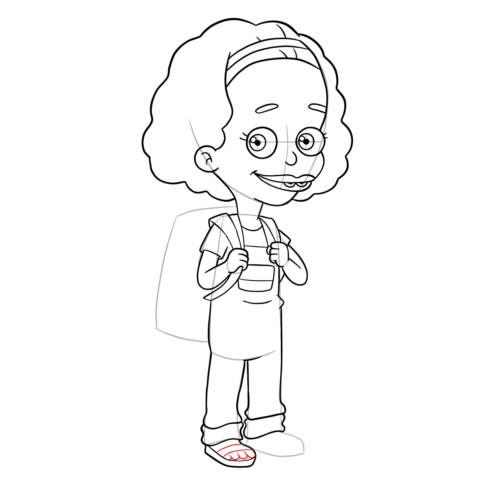 How to draw Missy from Big Mouth - step 26