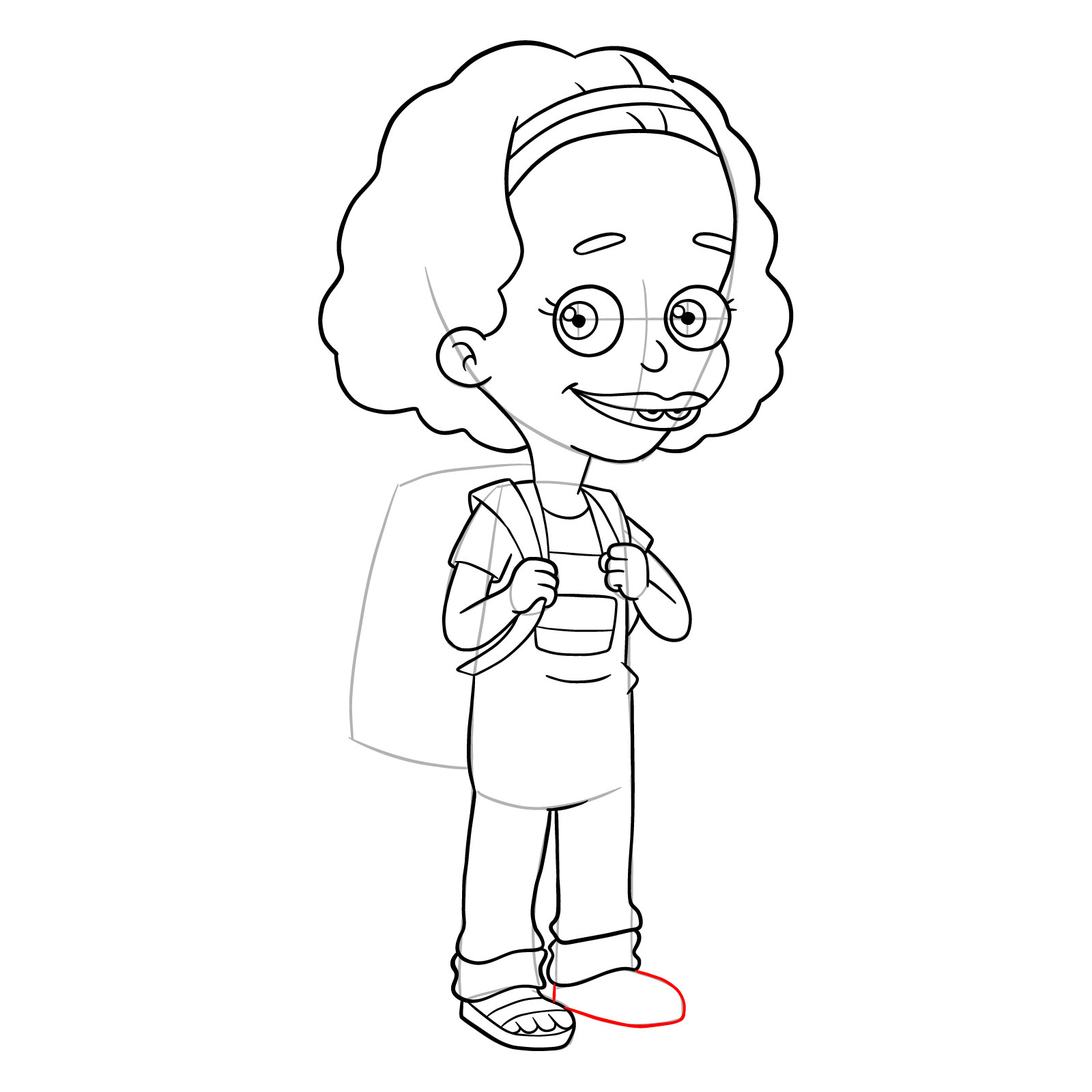 How to draw Missy from Big Mouth - step 27