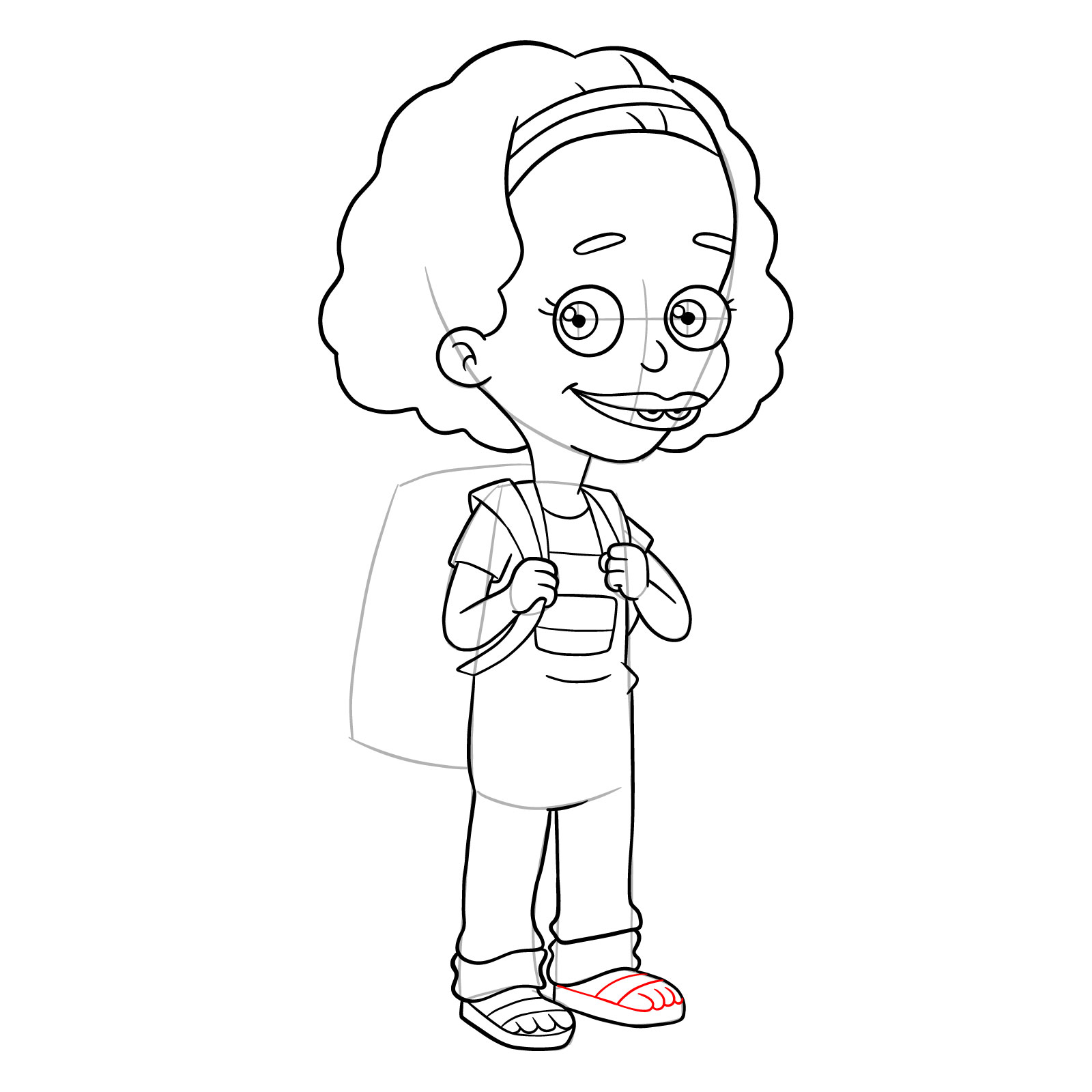 How to draw Missy from Big Mouth - step 28