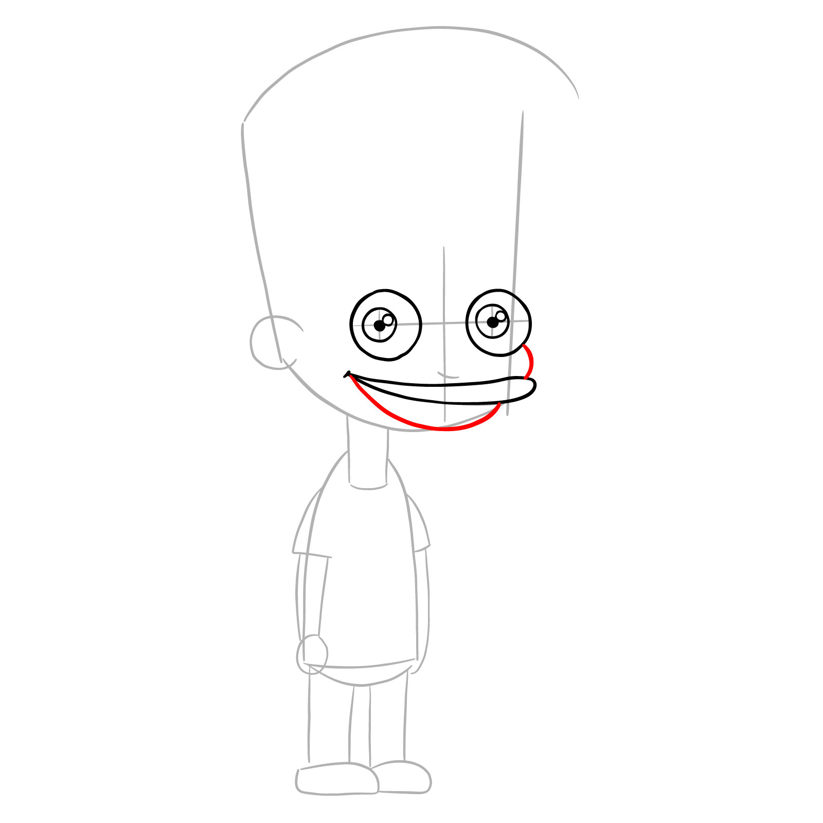 How to draw Nick Birch from Big Mouth - step 07