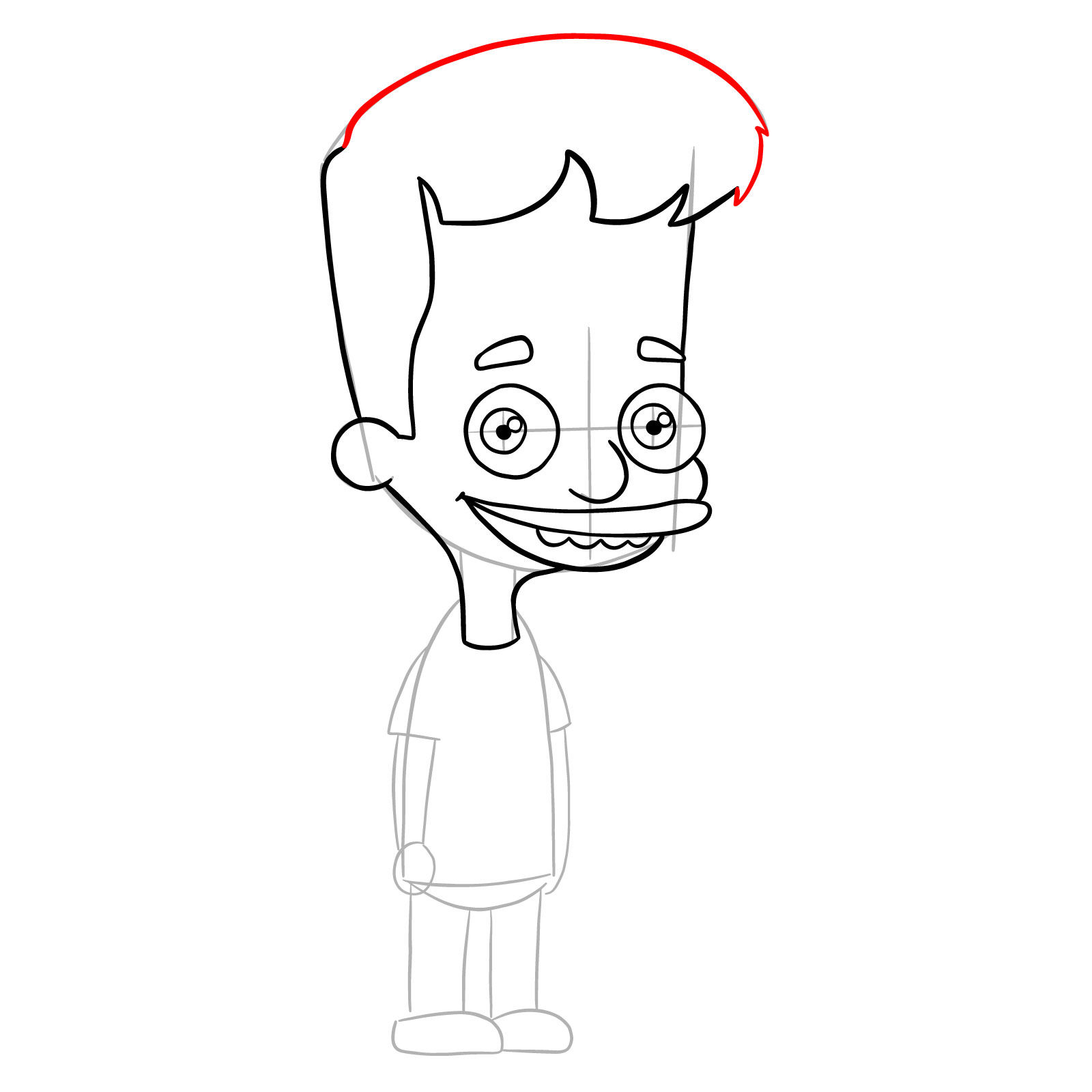 How to draw Nick Birch from Big Mouth - step 13