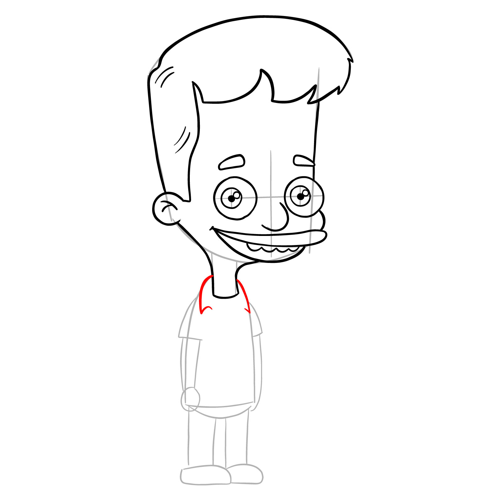 How to draw Nick Birch from Big Mouth - step 15