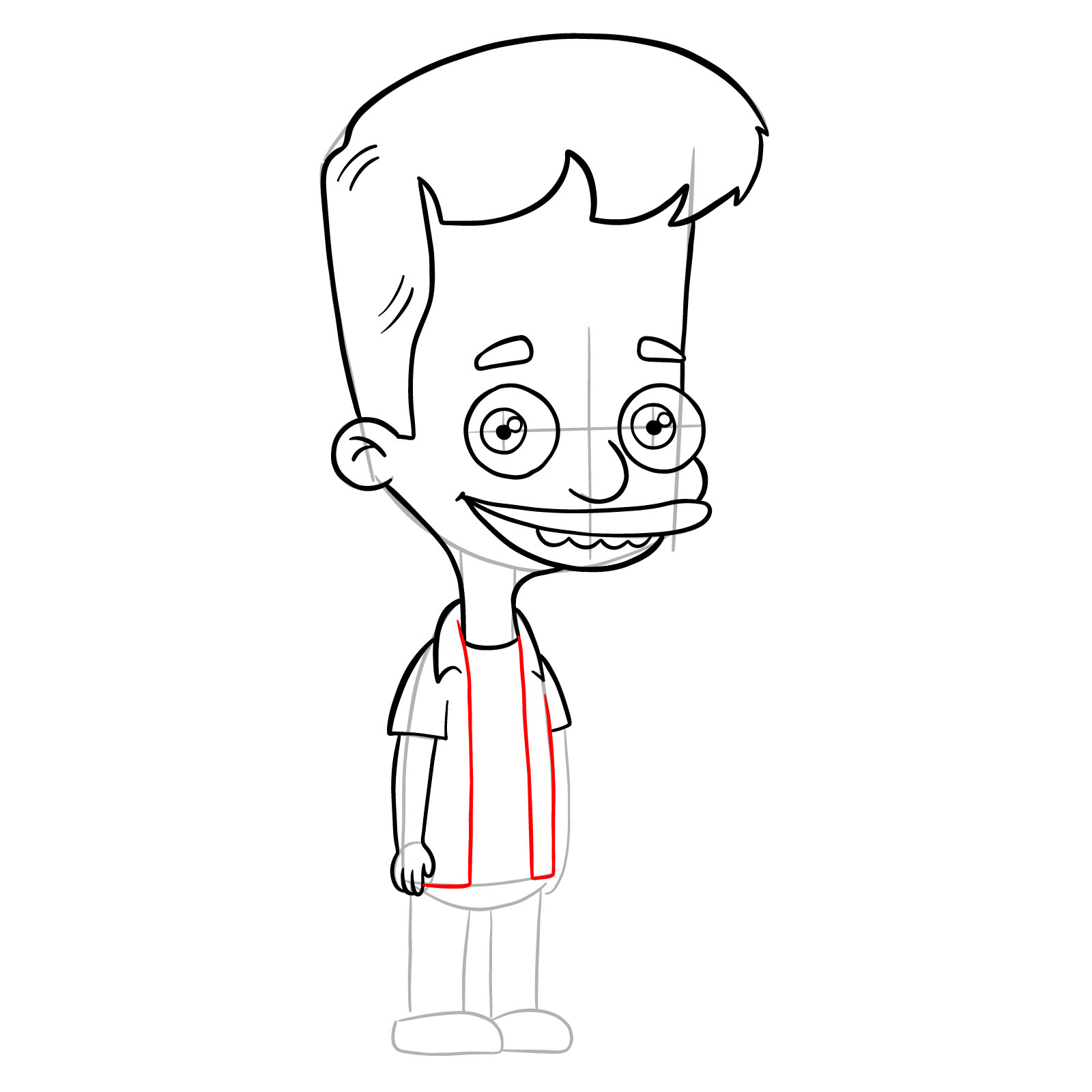 How to draw Nick Birch from Big Mouth - step 18