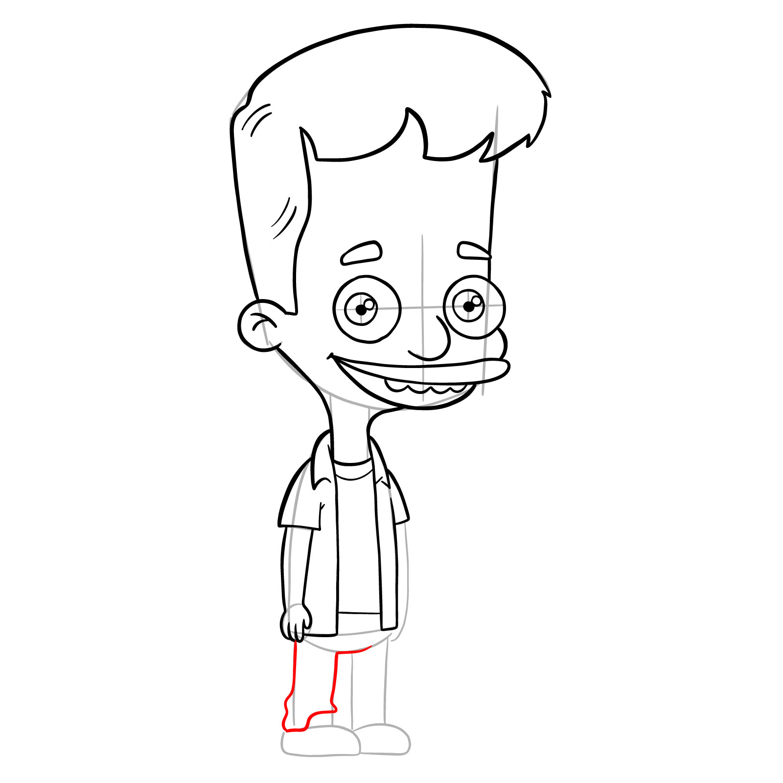 How to draw Nick Birch from Big Mouth - step 20
