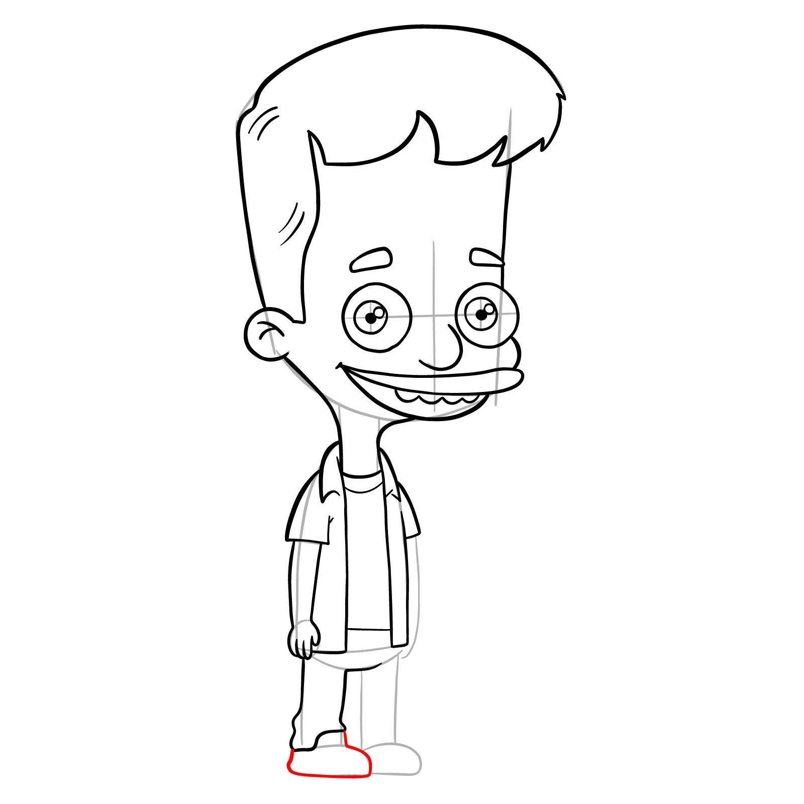 How to draw Nick Birch from Big Mouth - step 21