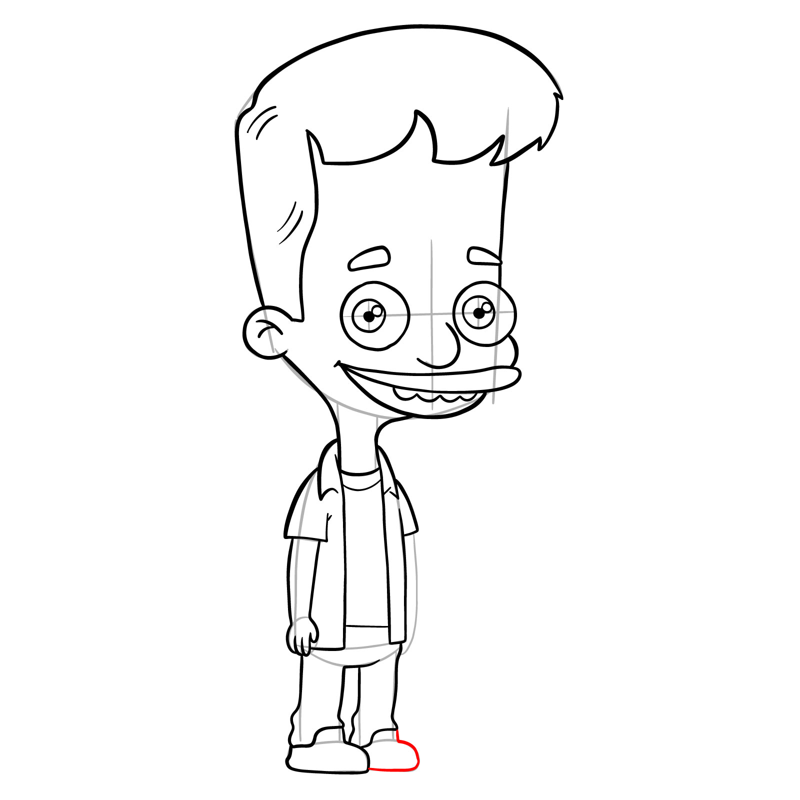 How to draw Nick Birch from Big Mouth - step 23