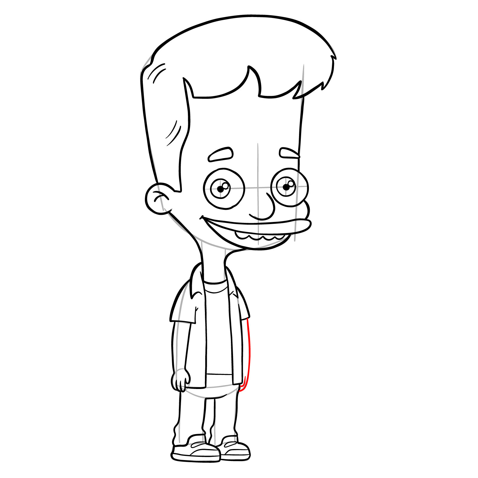 How to draw Nick Birch from Big Mouth - step 25