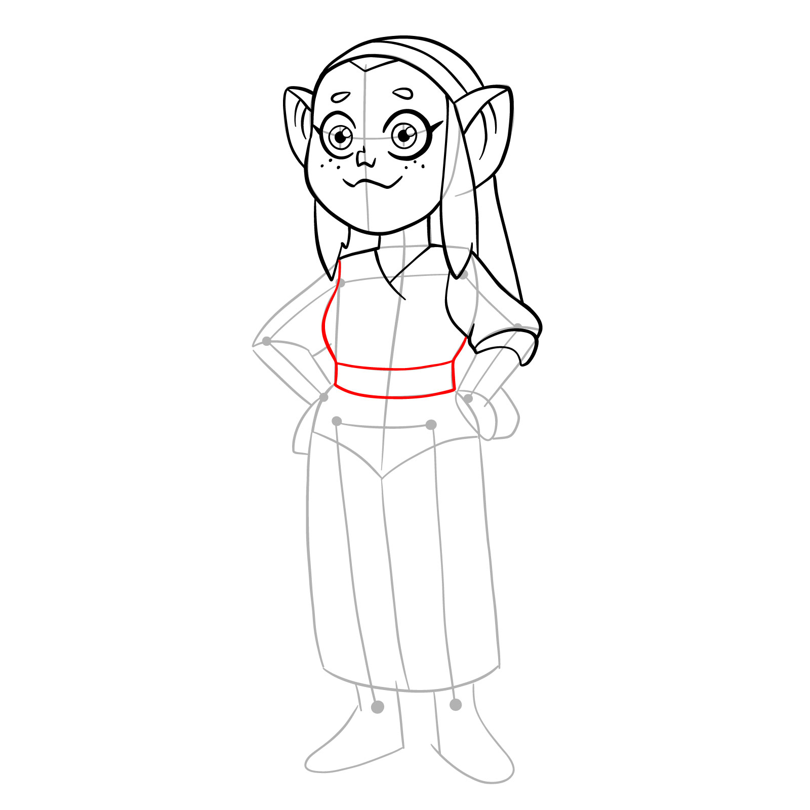 How to draw Amber from The Owl House - step 16