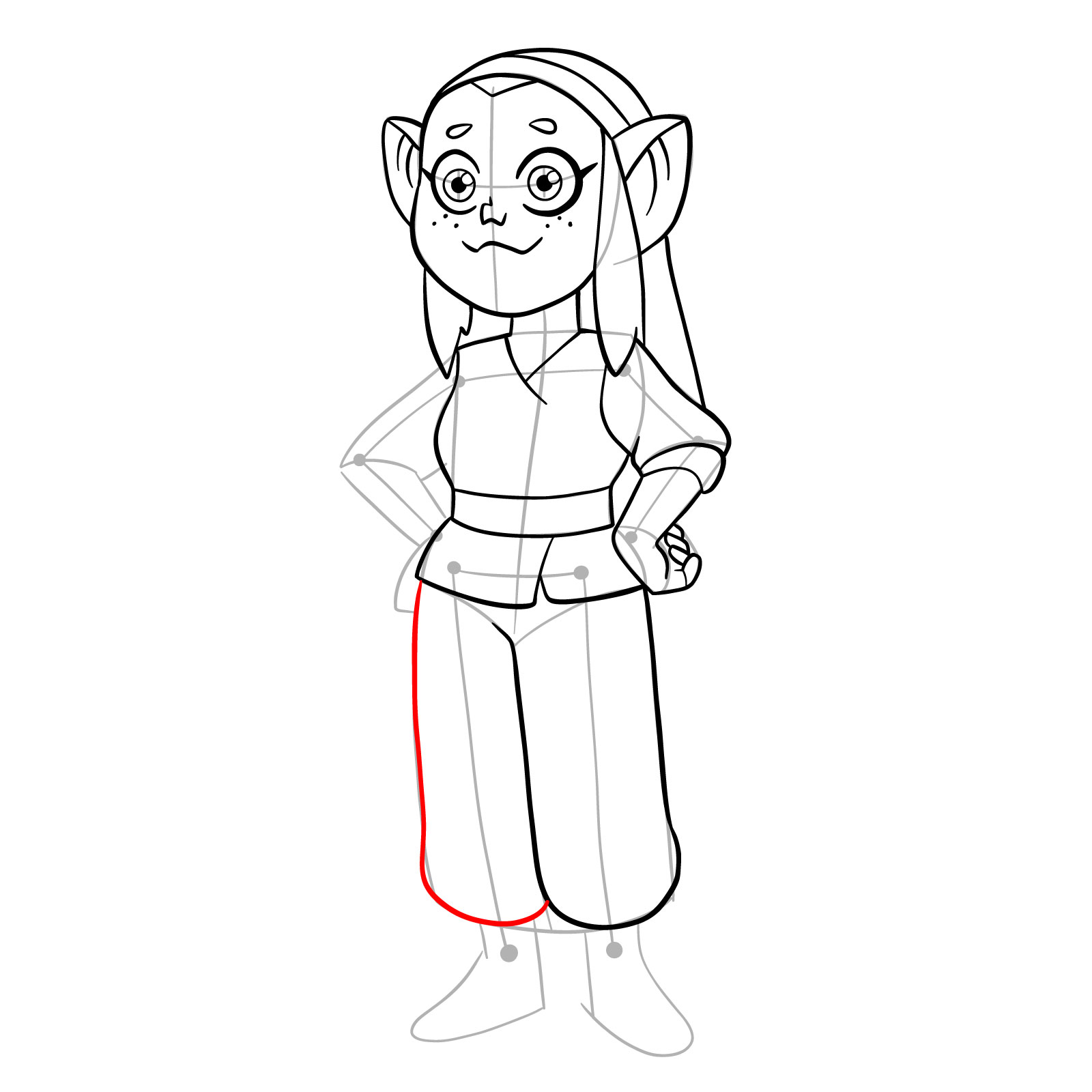 How to draw Amber from The Owl House - step 21