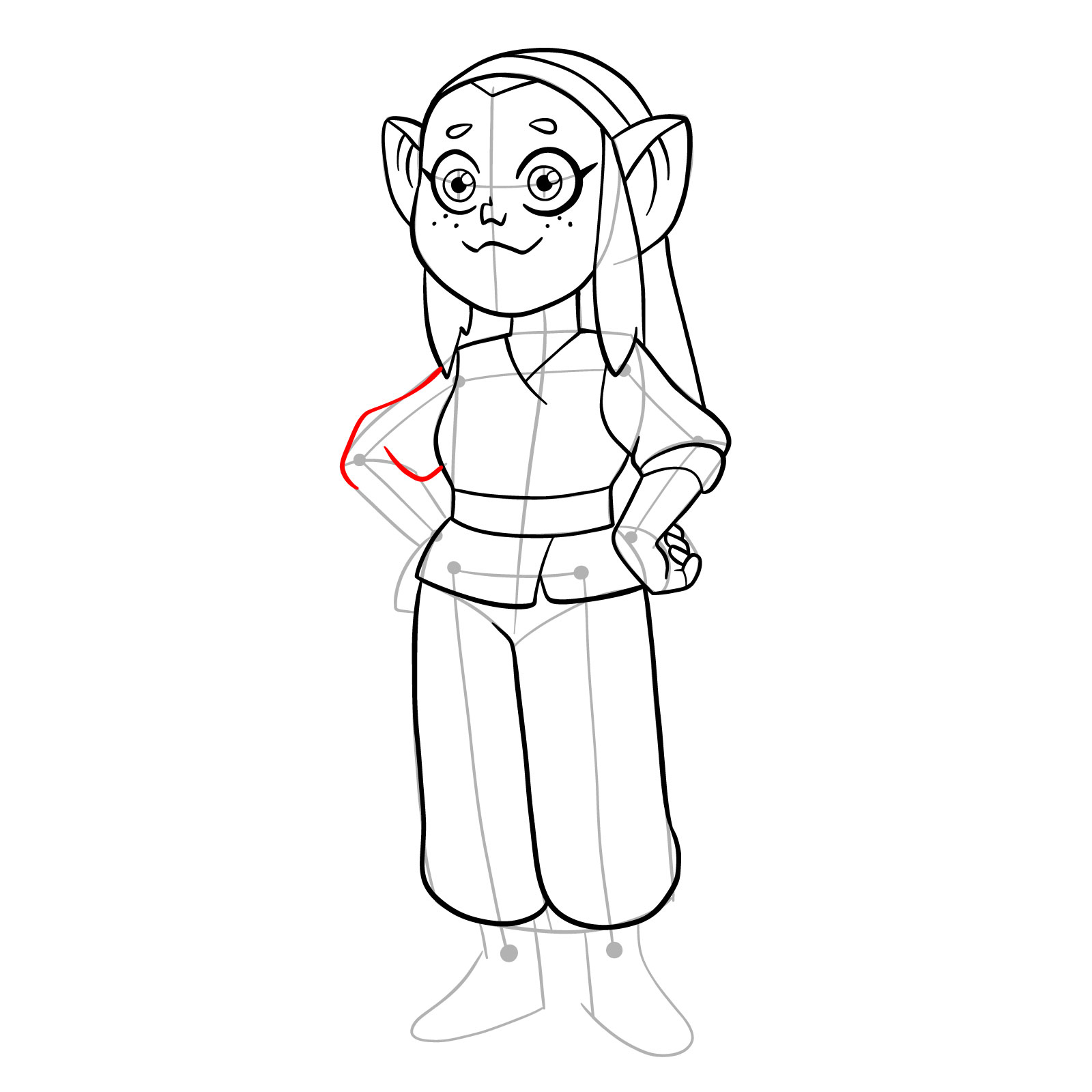 How to draw Amber from The Owl House - step 22