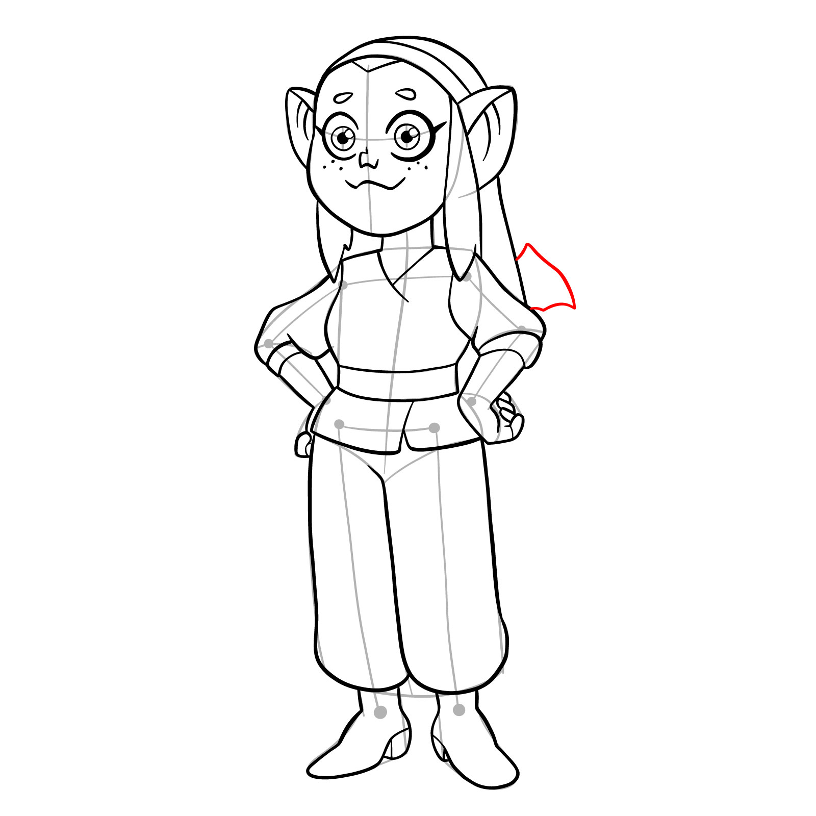 How to draw Amber from The Owl House - step 27