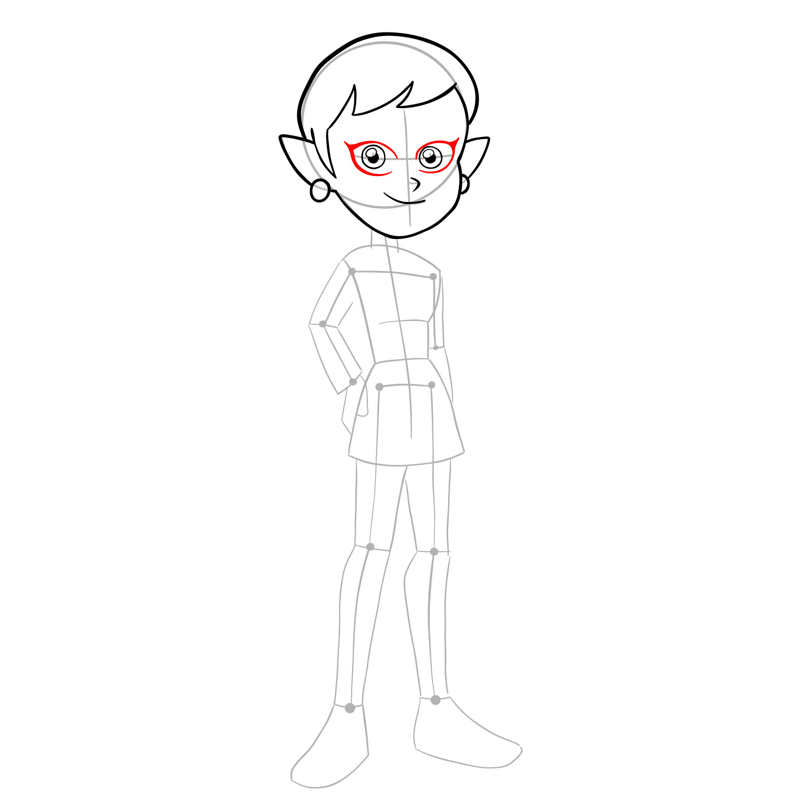 How to draw Emira Blight from The Owl House - step 11