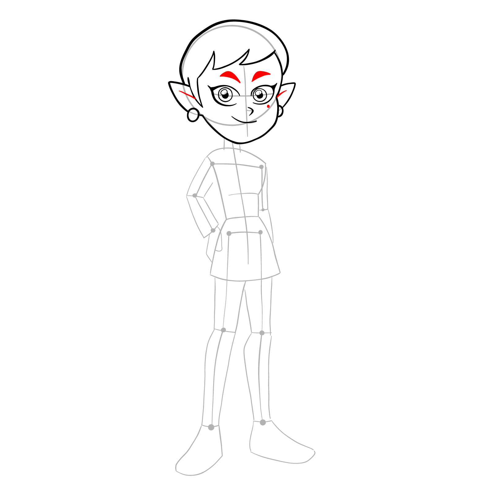 How to draw Emira Blight from The Owl House - step 12