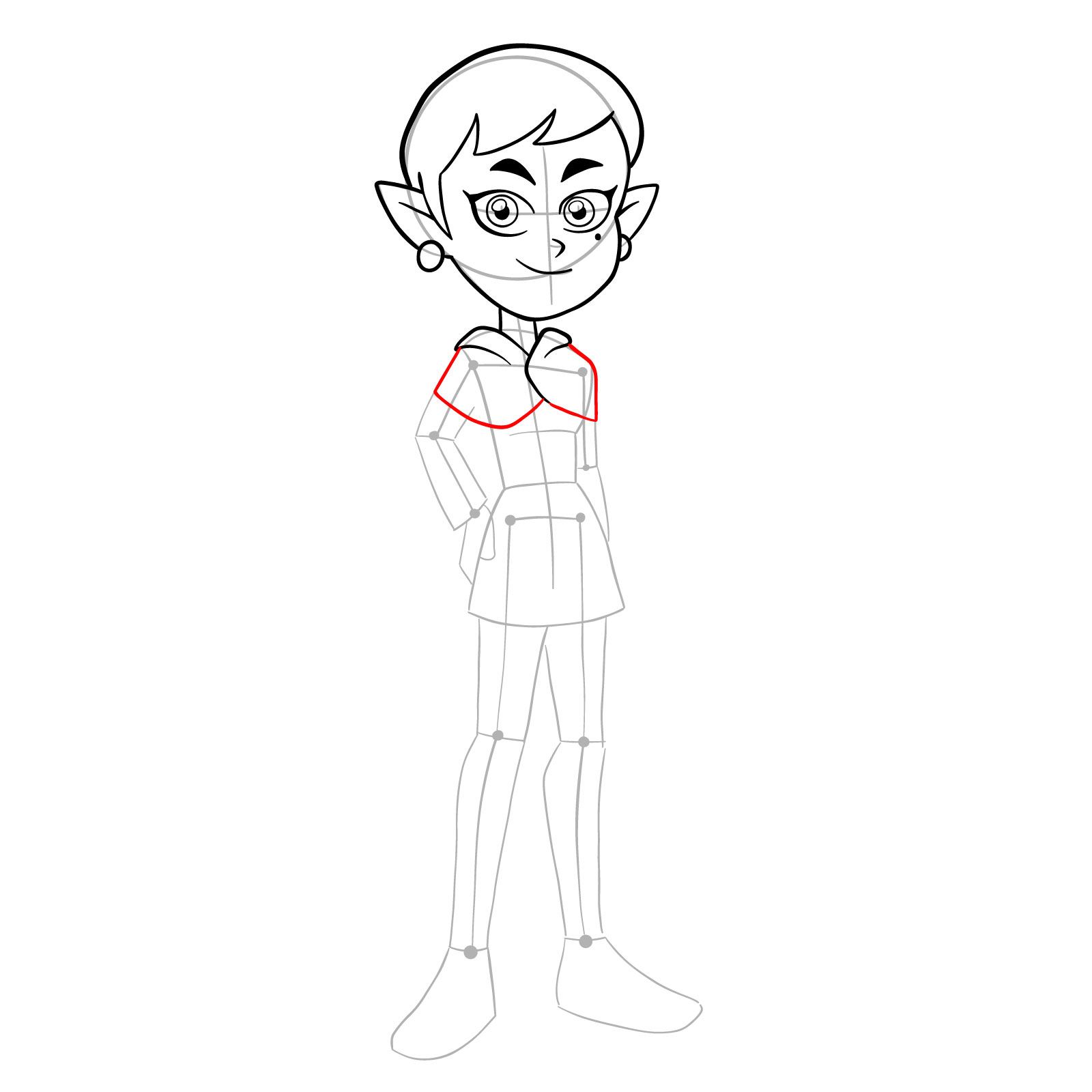 How to draw Emira Blight from The Owl House - step 14