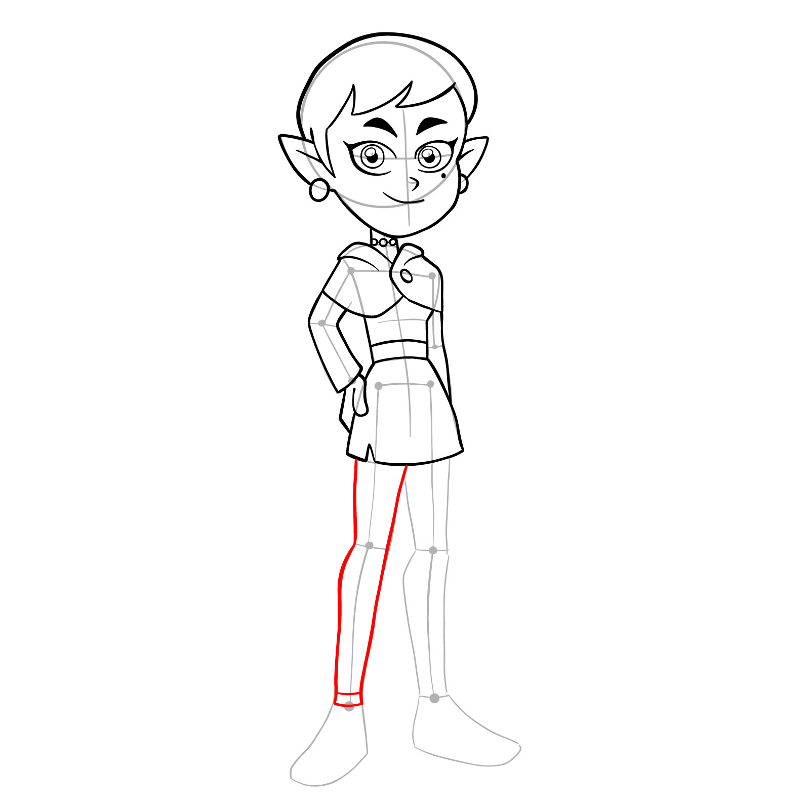 How to draw Emira Blight from The Owl House - step 20