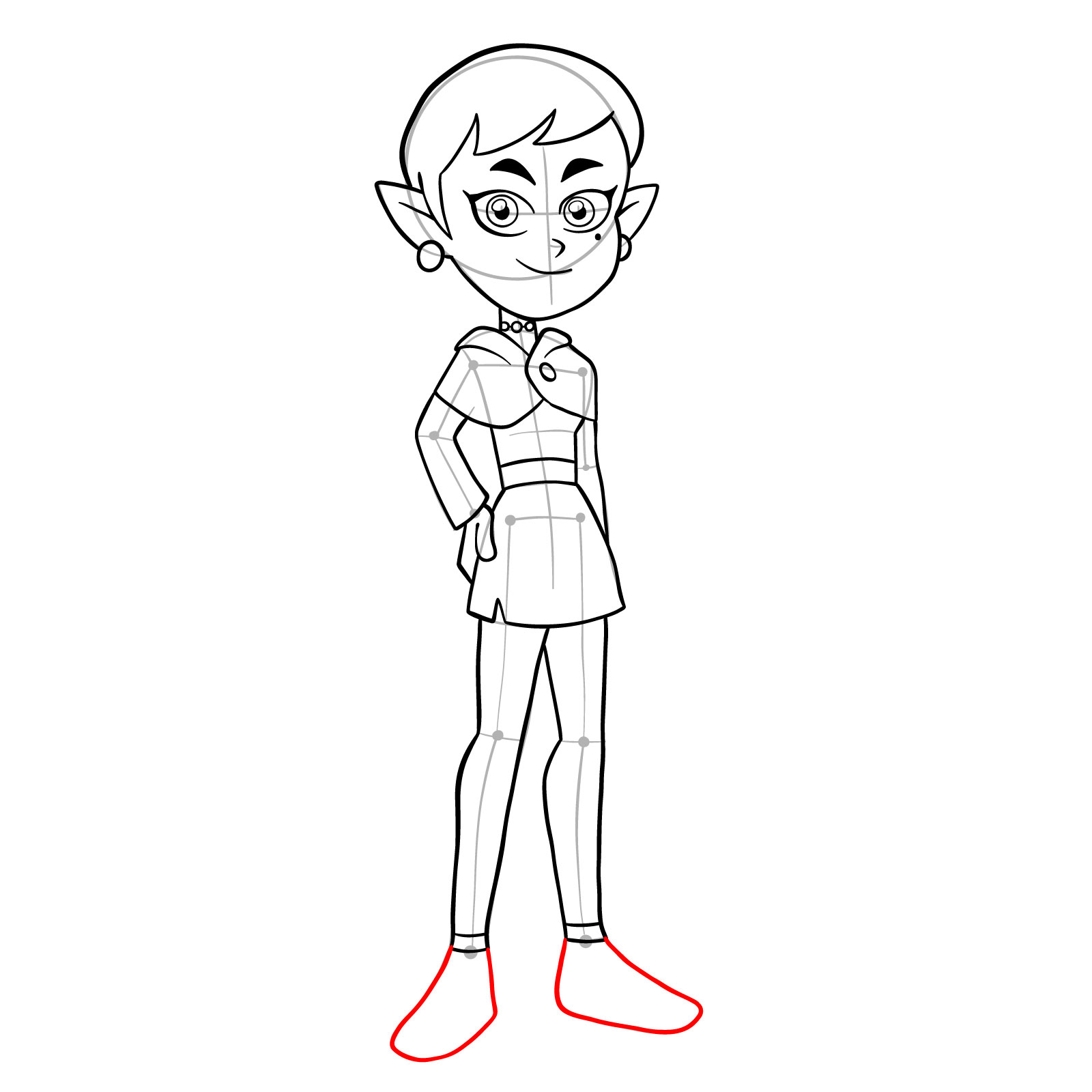How to draw Emira Blight from The Owl House - step 22
