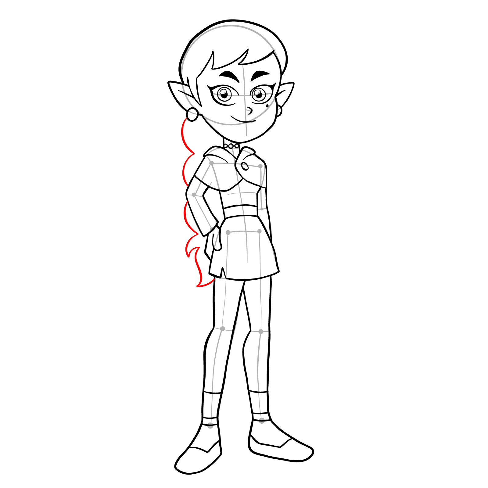 How to draw Emira Blight from The Owl House - step 24