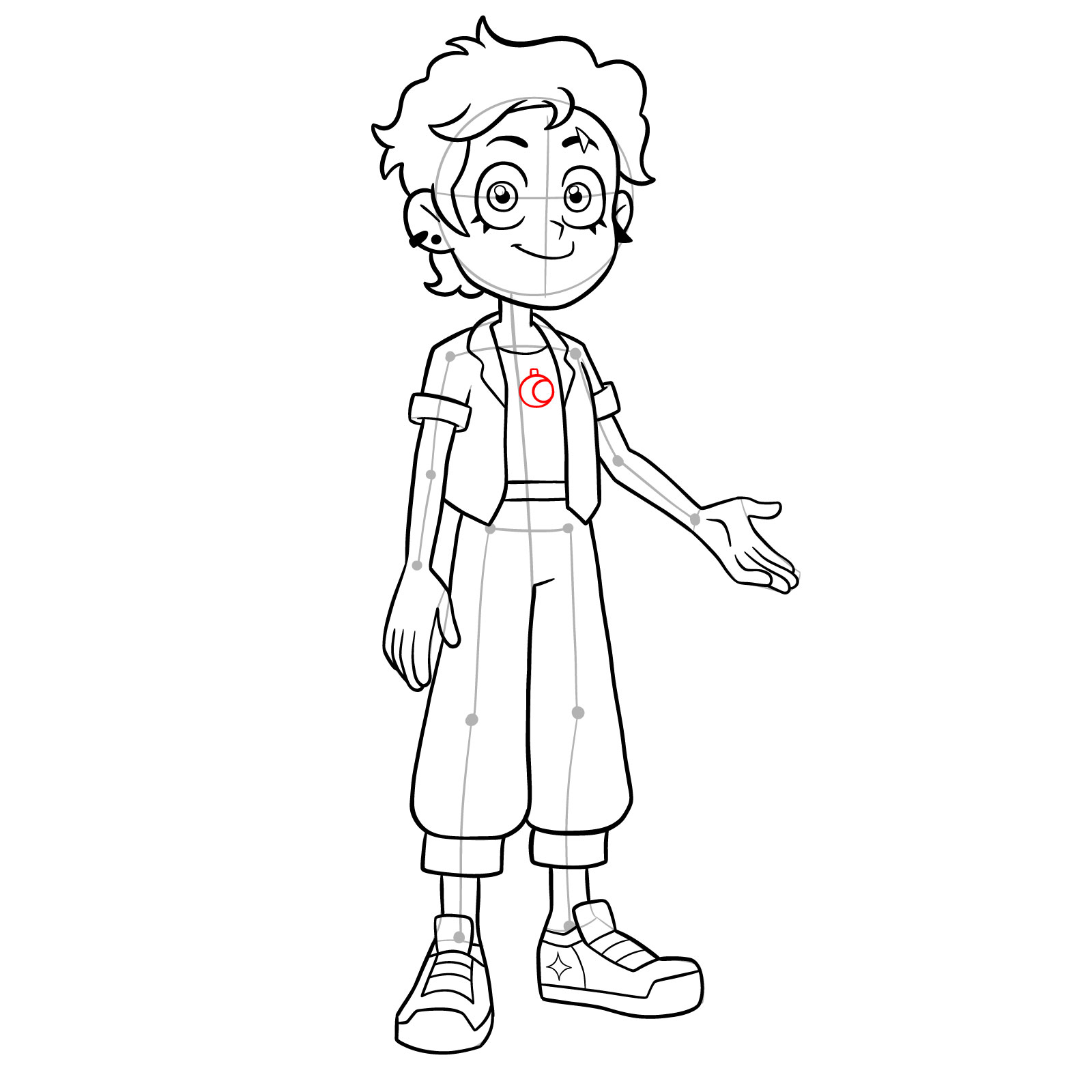 How to draw adult Luz Noceda from the Epilogue episode - step 41