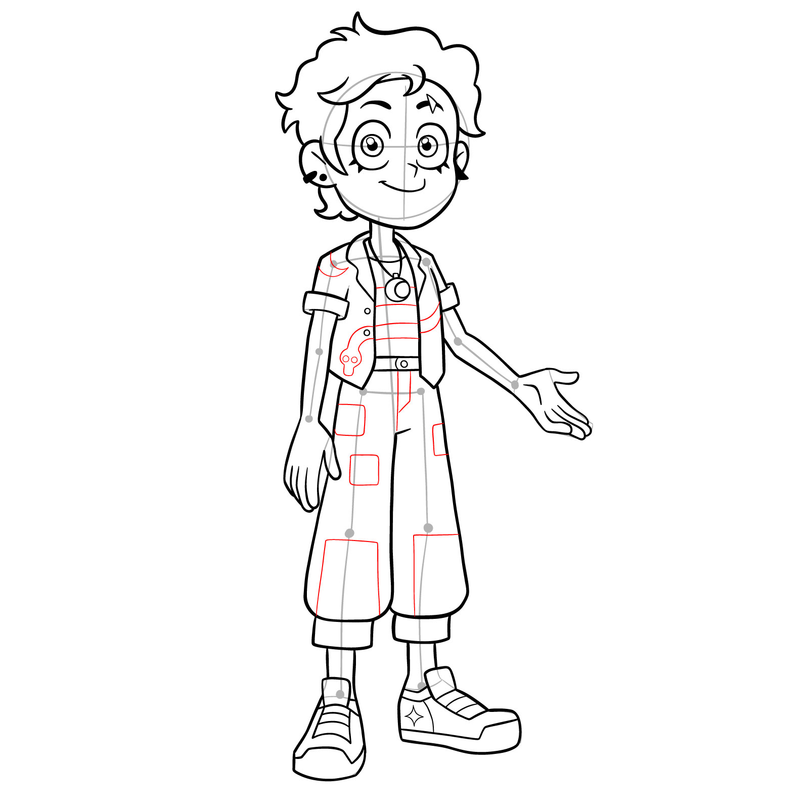 How to draw adult Luz Noceda from the Epilogue episode - step 44