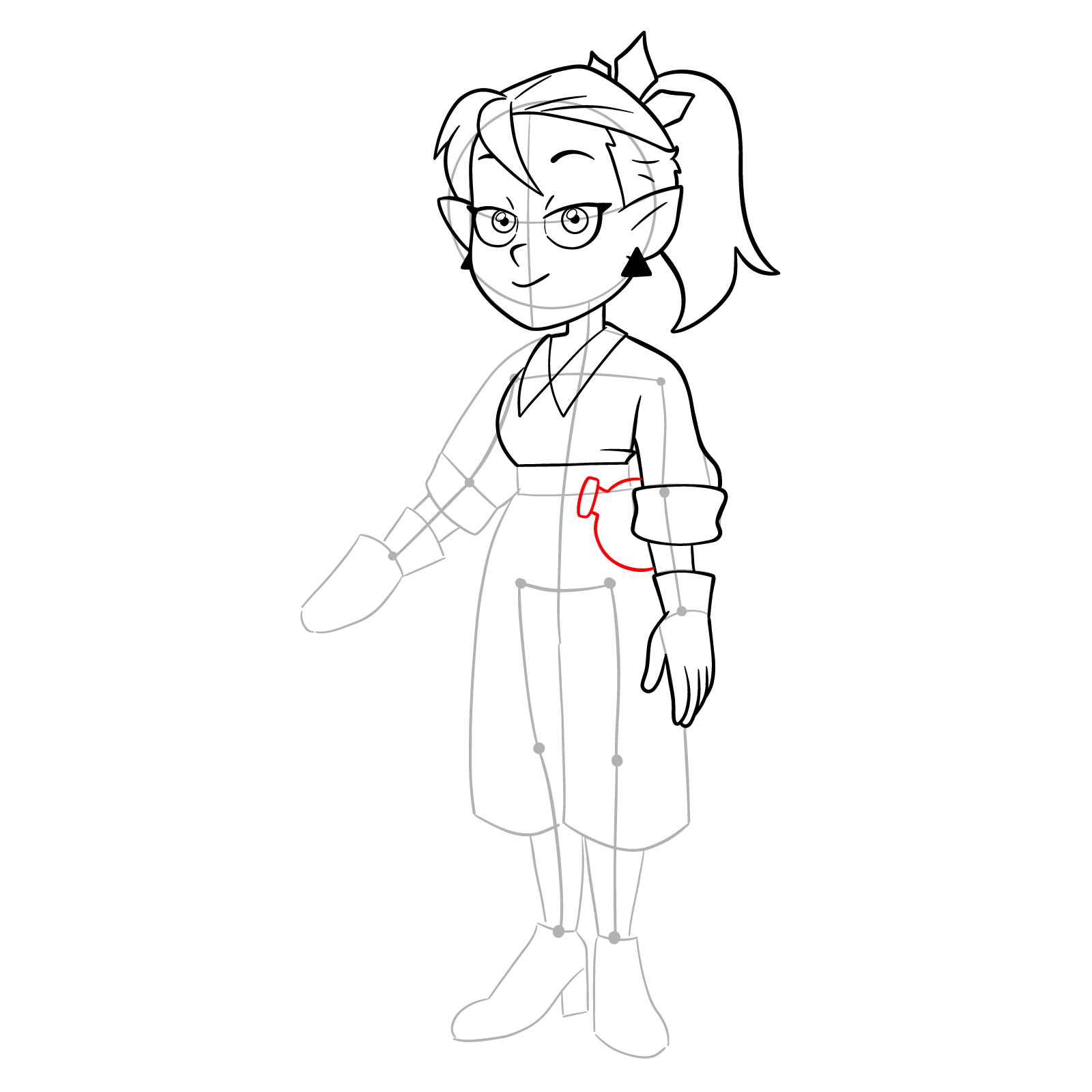 How to draw gown-up Amity Blight from the Epilogue Episode - step 22