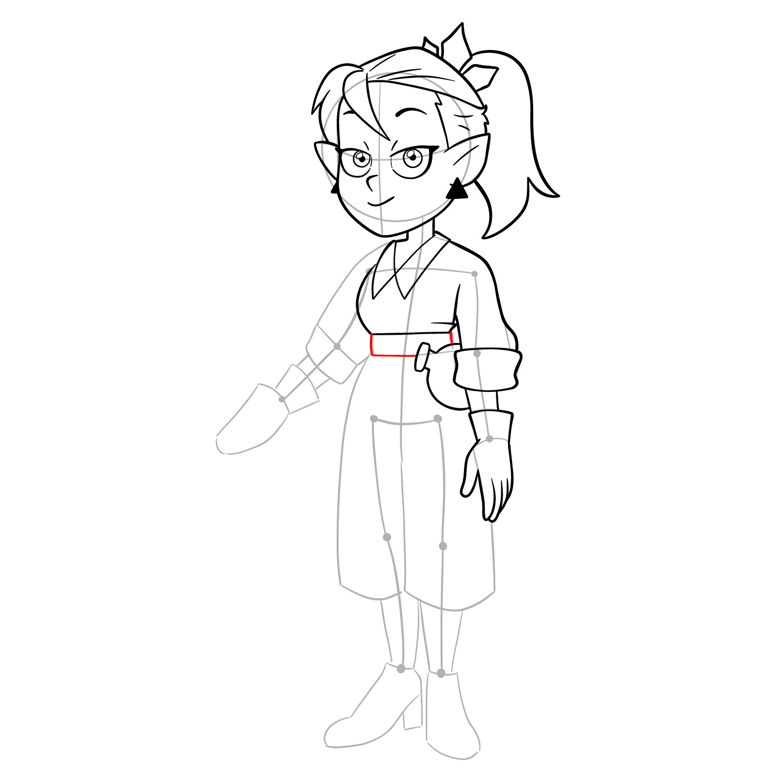 How to draw gown-up Amity Blight from the Epilogue Episode - step 23