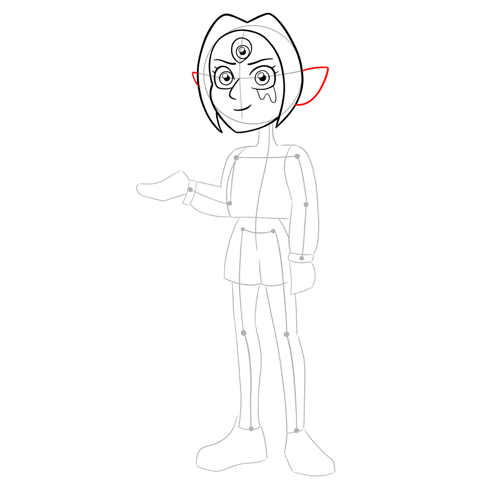 How to draw adult Boscha from Epilogue - step 12