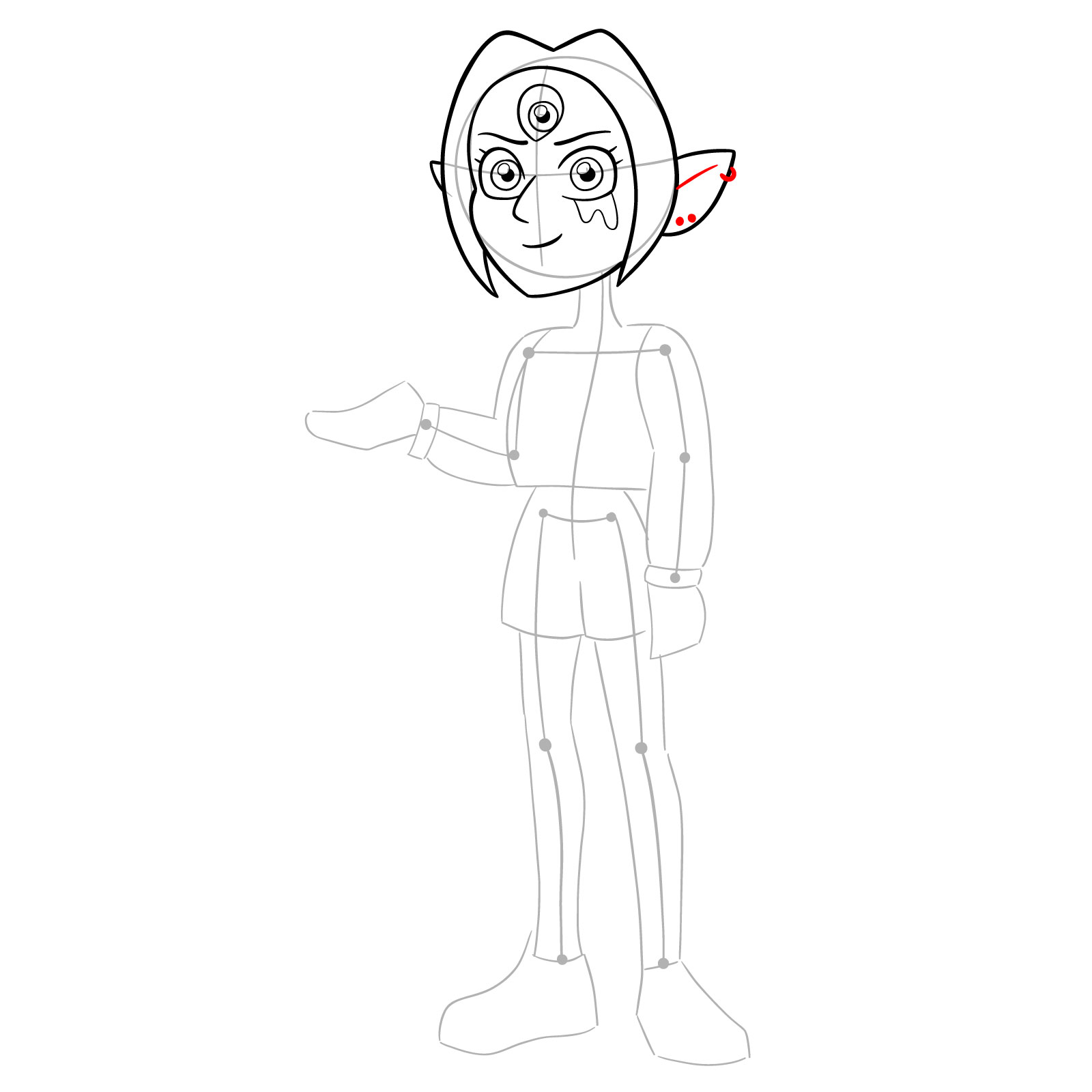How to draw adult Boscha from Epilogue - step 13