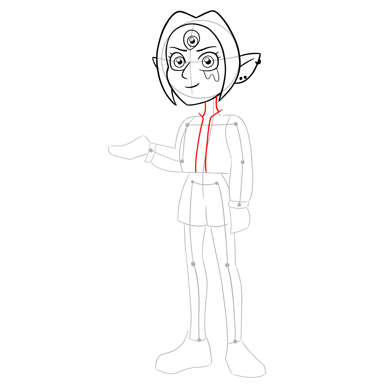 How to draw adult Boscha from Epilogue - step 14