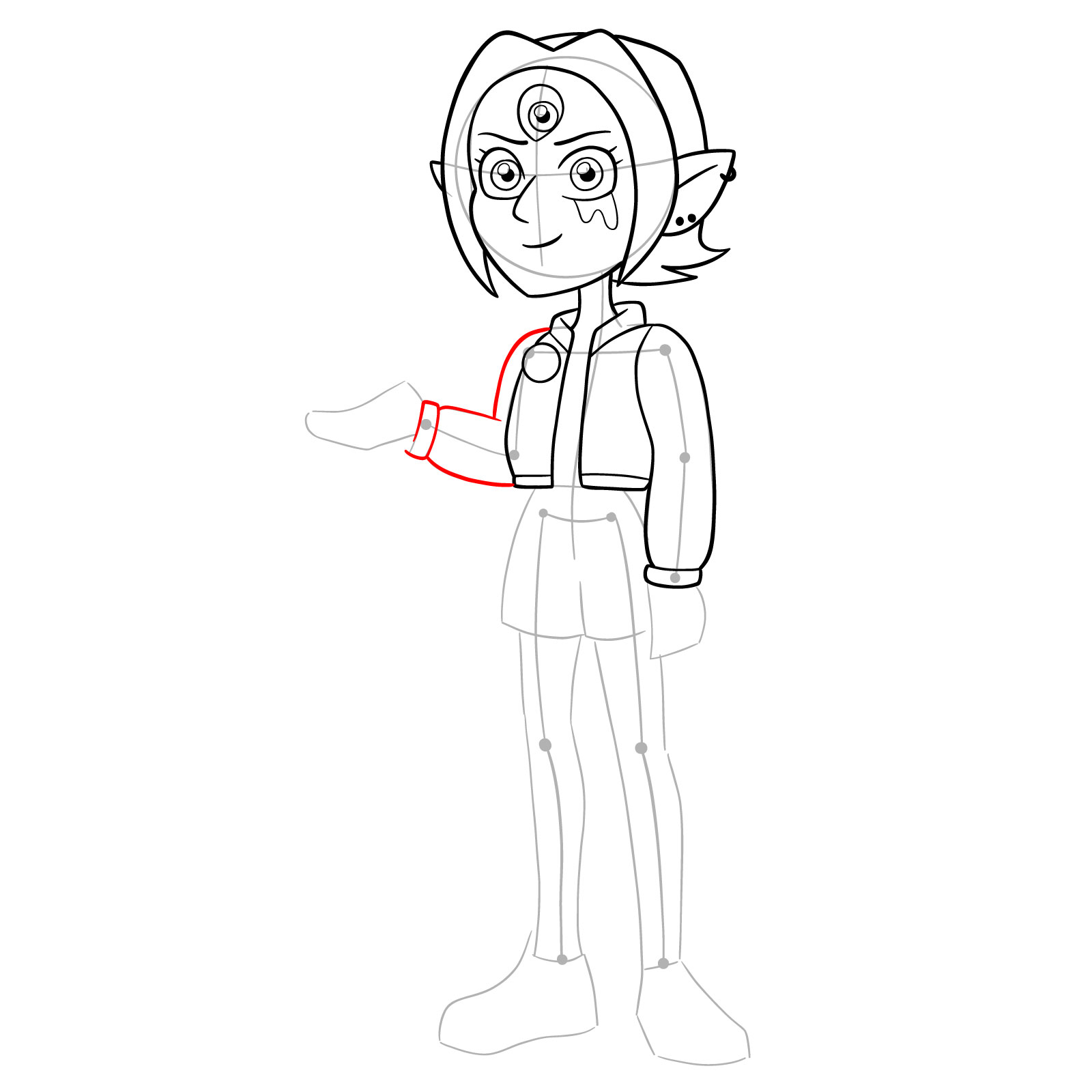 How to draw adult Boscha from Epilogue - step 19