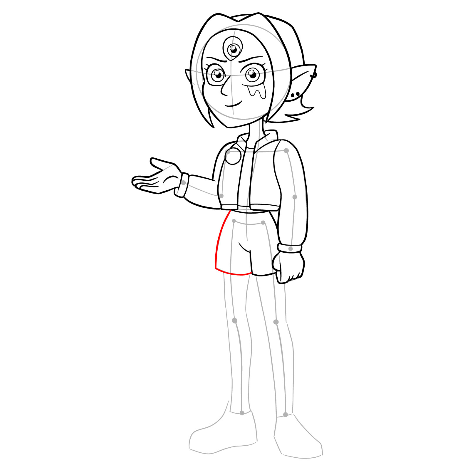How to draw adult Boscha from Epilogue - step 24