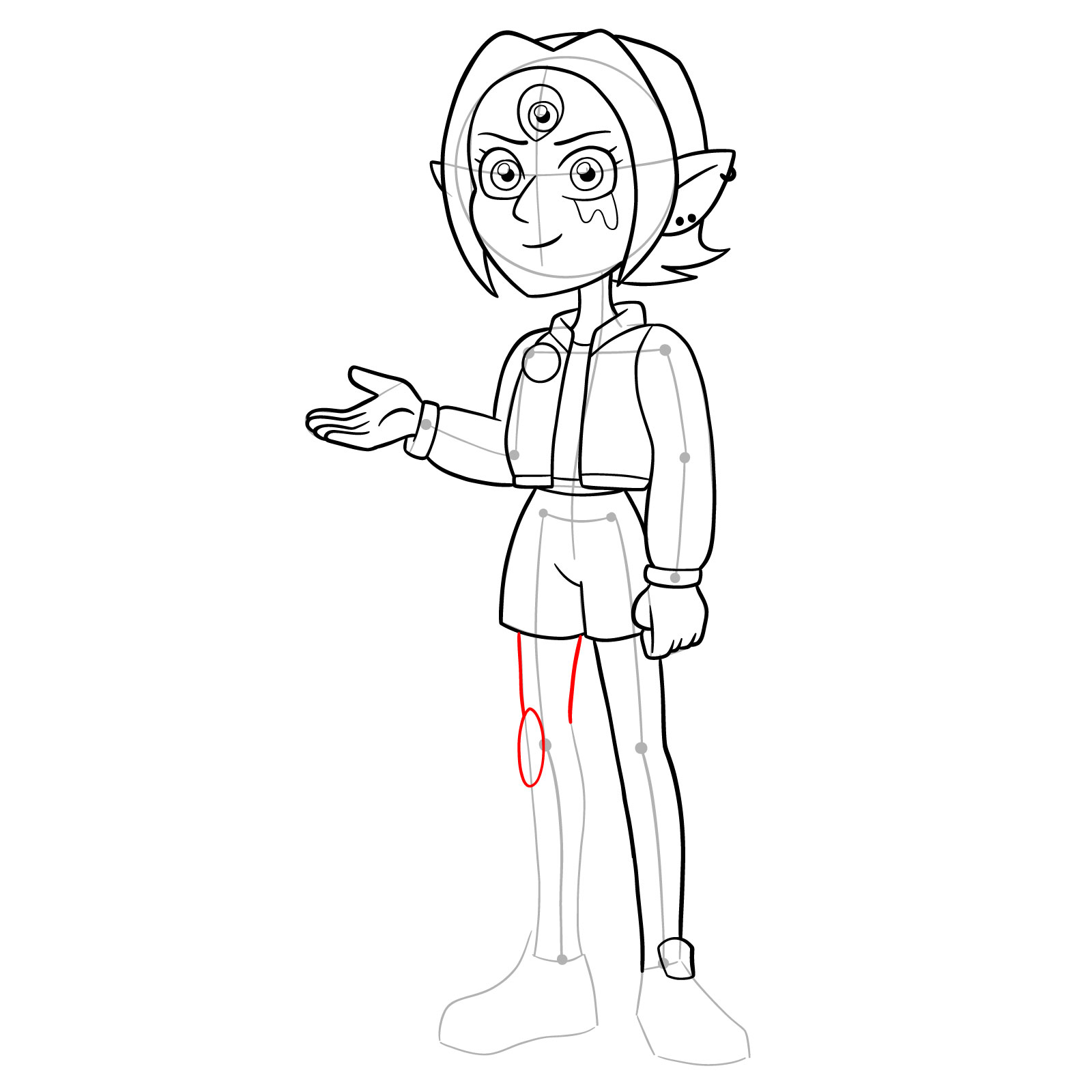 How to draw adult Boscha from Epilogue - step 26