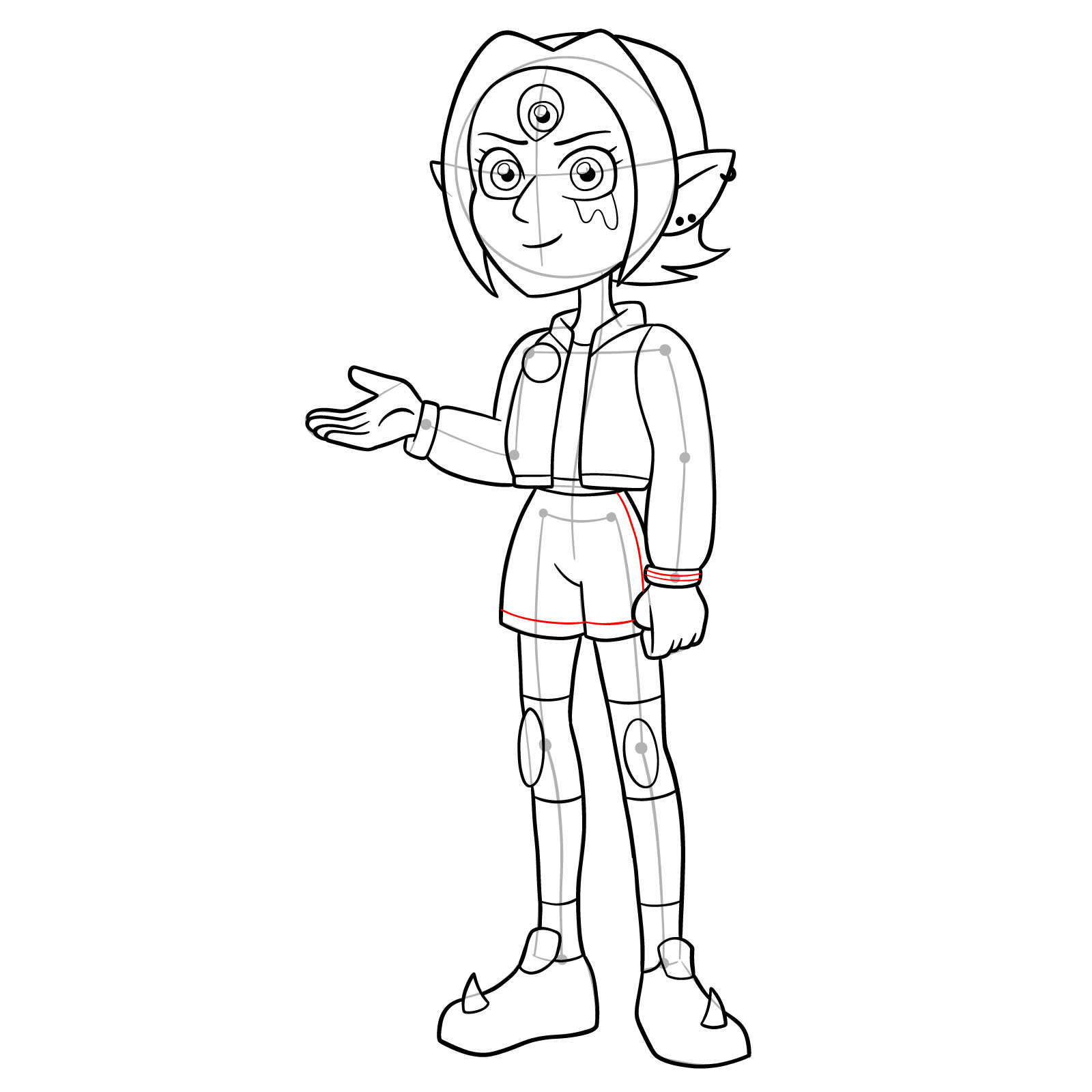 How to draw adult Boscha from Epilogue - step 30