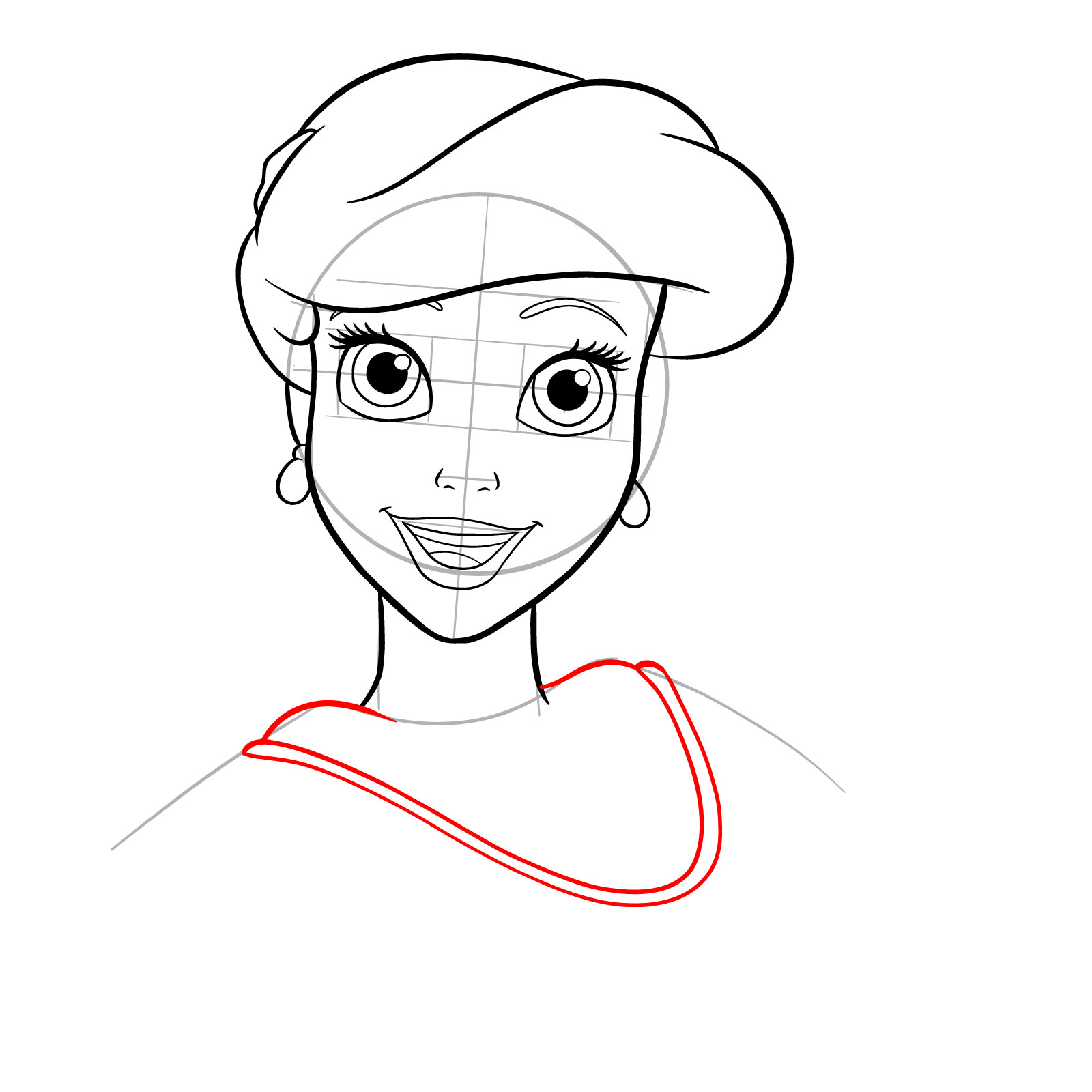 how to draw ariels face