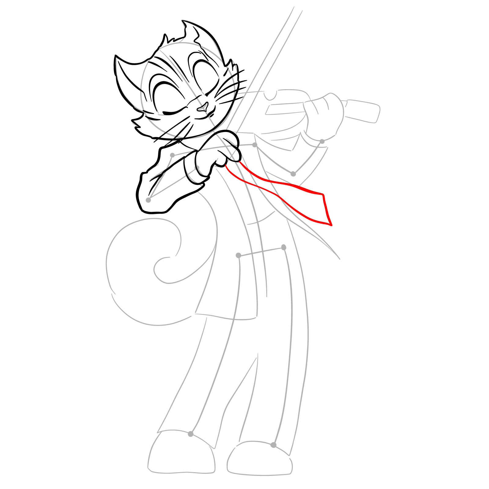 How to draw Rocky Rickaby playing the violin - step 15