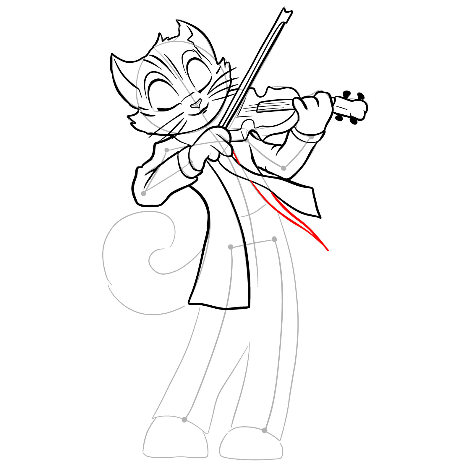 How to draw Rocky Rickaby playing the violin - step 27
