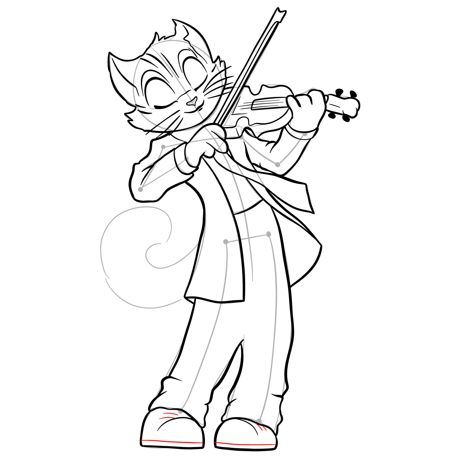 How to draw Rocky Rickaby playing the violin - step 33