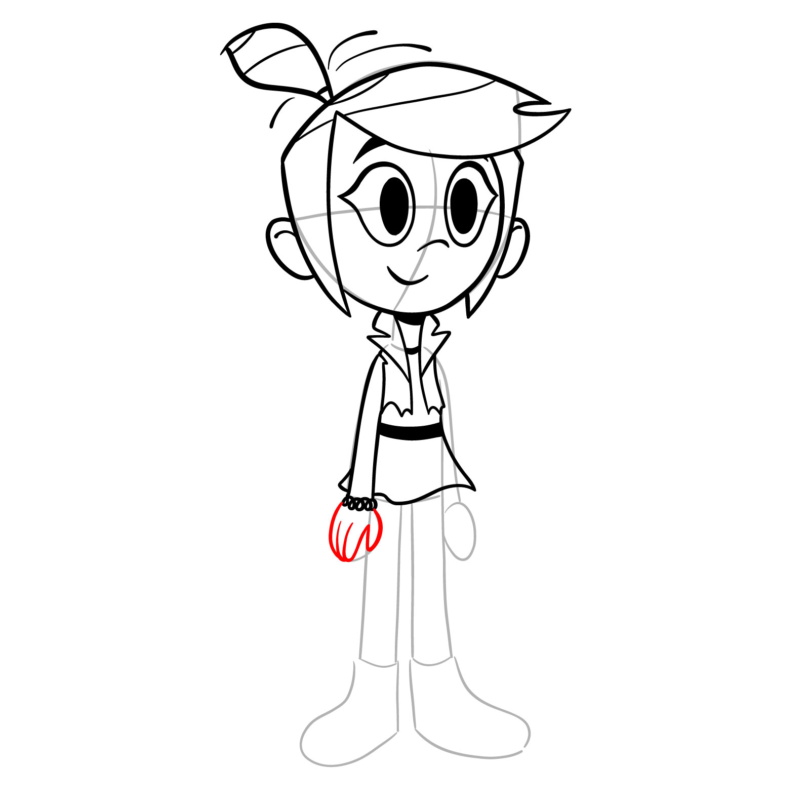 How to draw Molly McGee full body - step 13