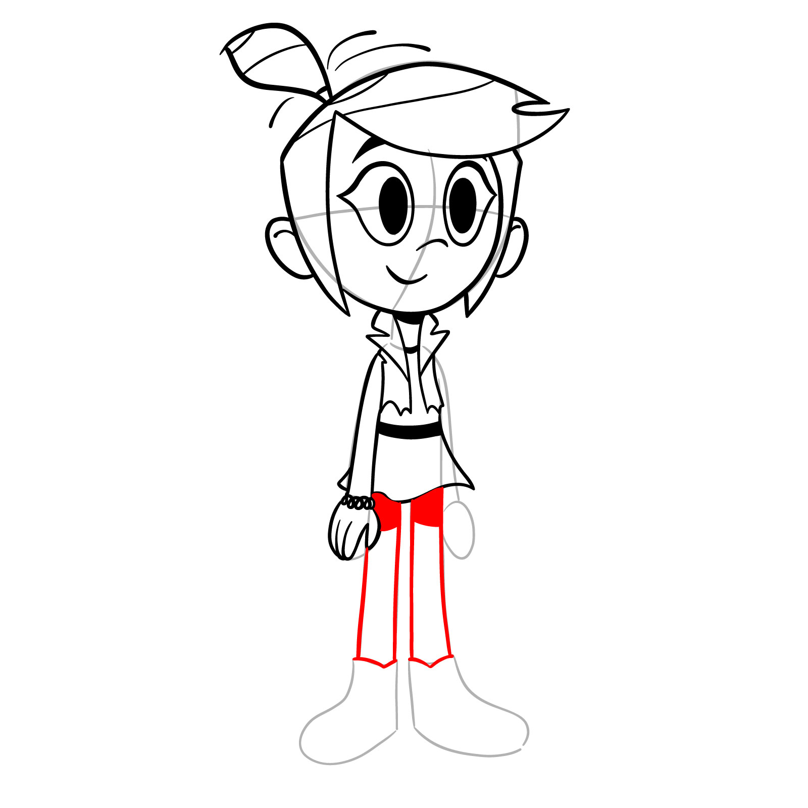 How to draw Molly McGee full body - step 14
