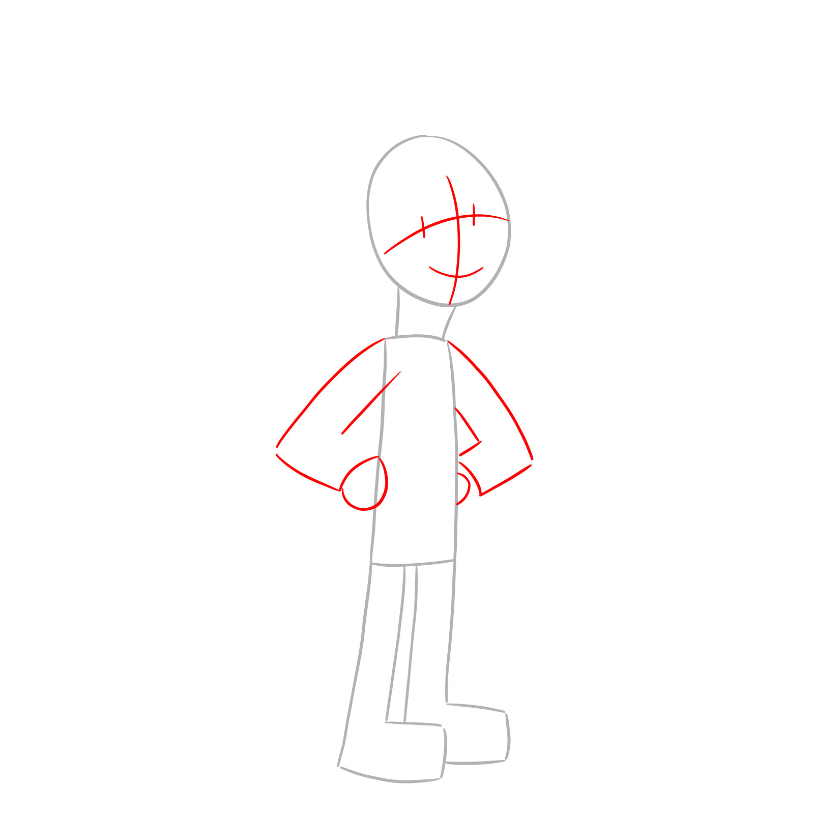 How to draw Libby Stein-Torres full body - step 02