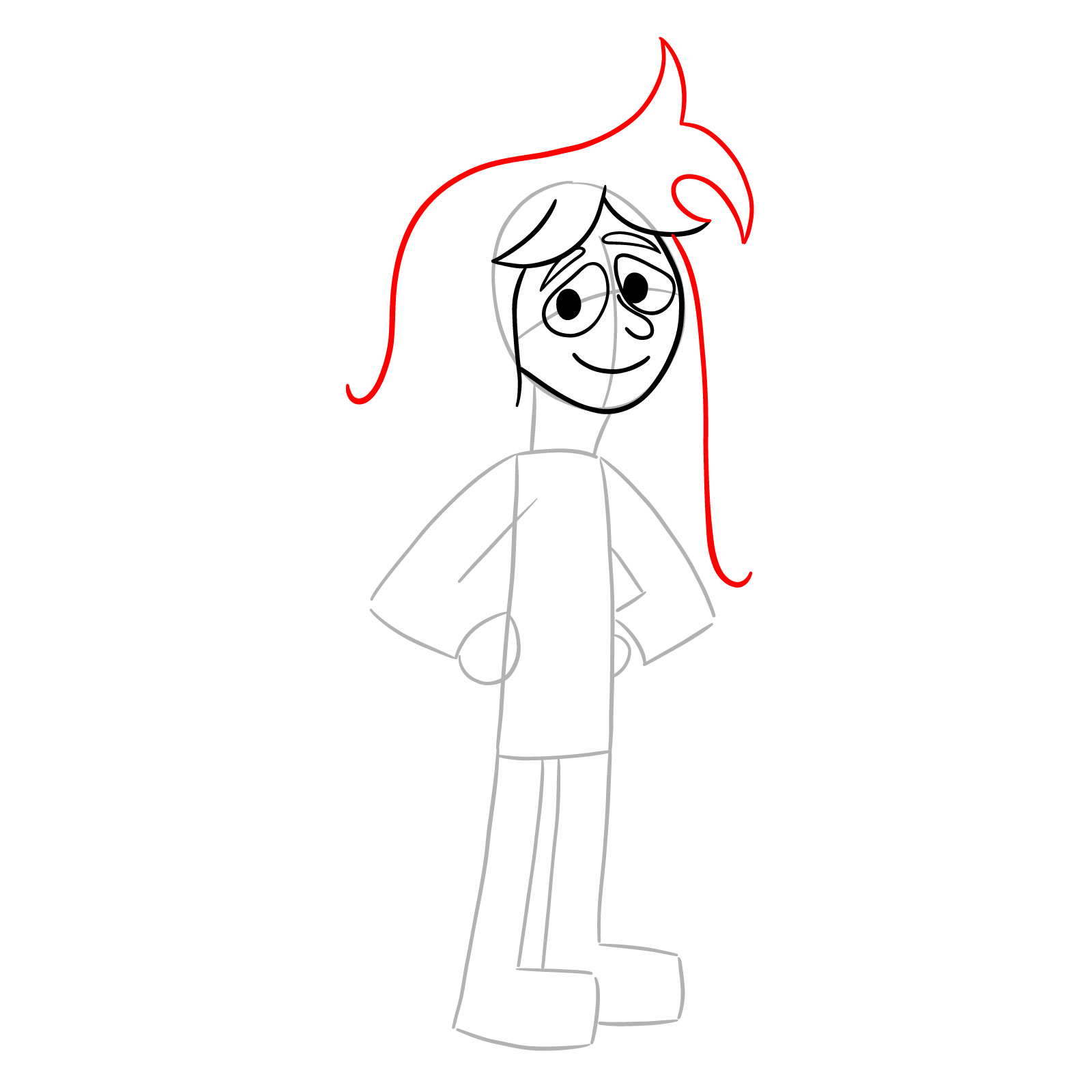 How to draw Libby Stein-Torres full body - step 07