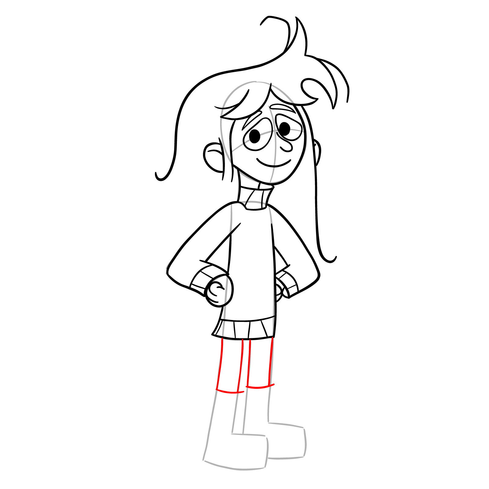 How to draw Libby Stein-Torres full body - step 15